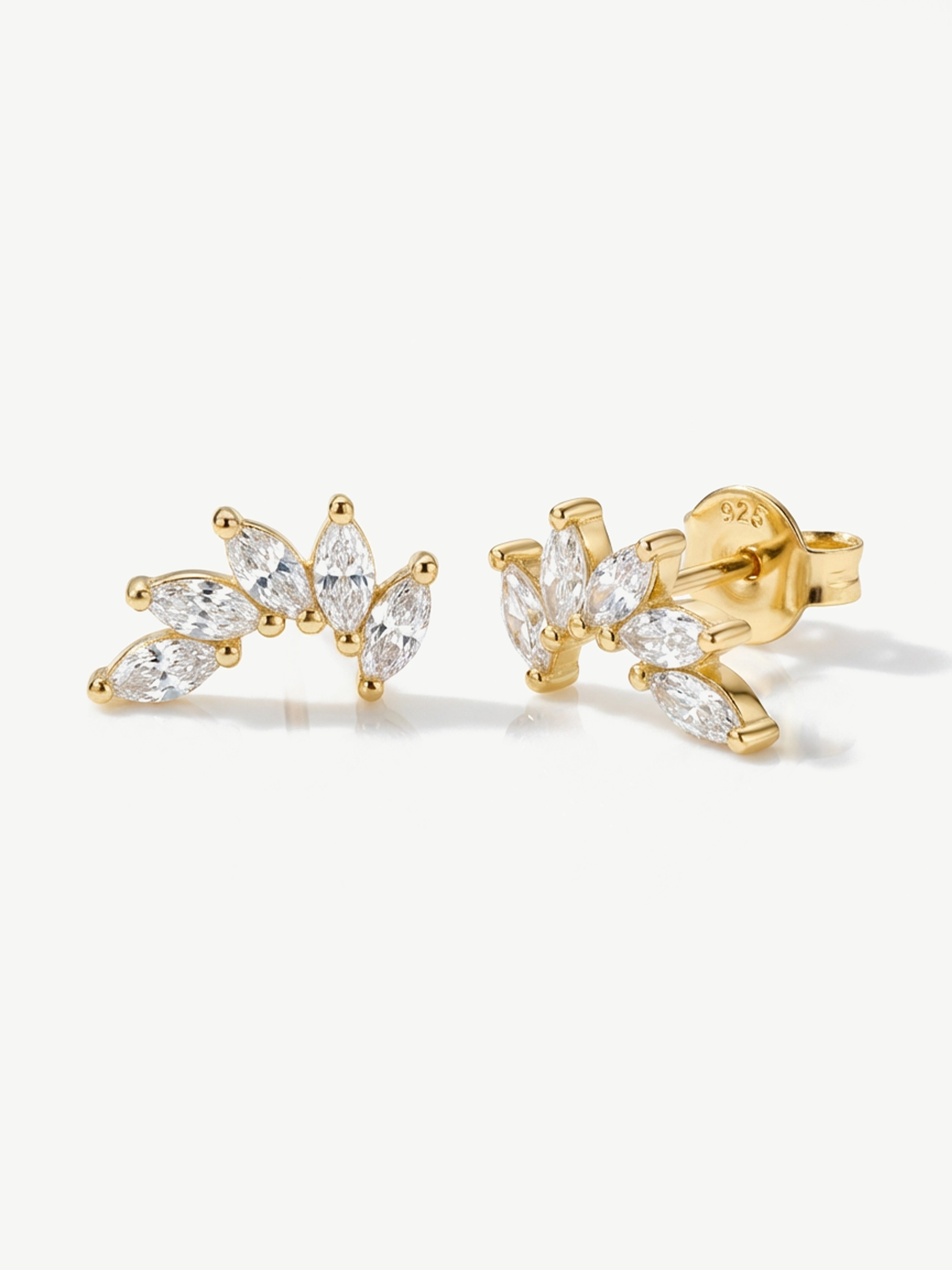 Cluster Stud Earrings - Marquise Crown