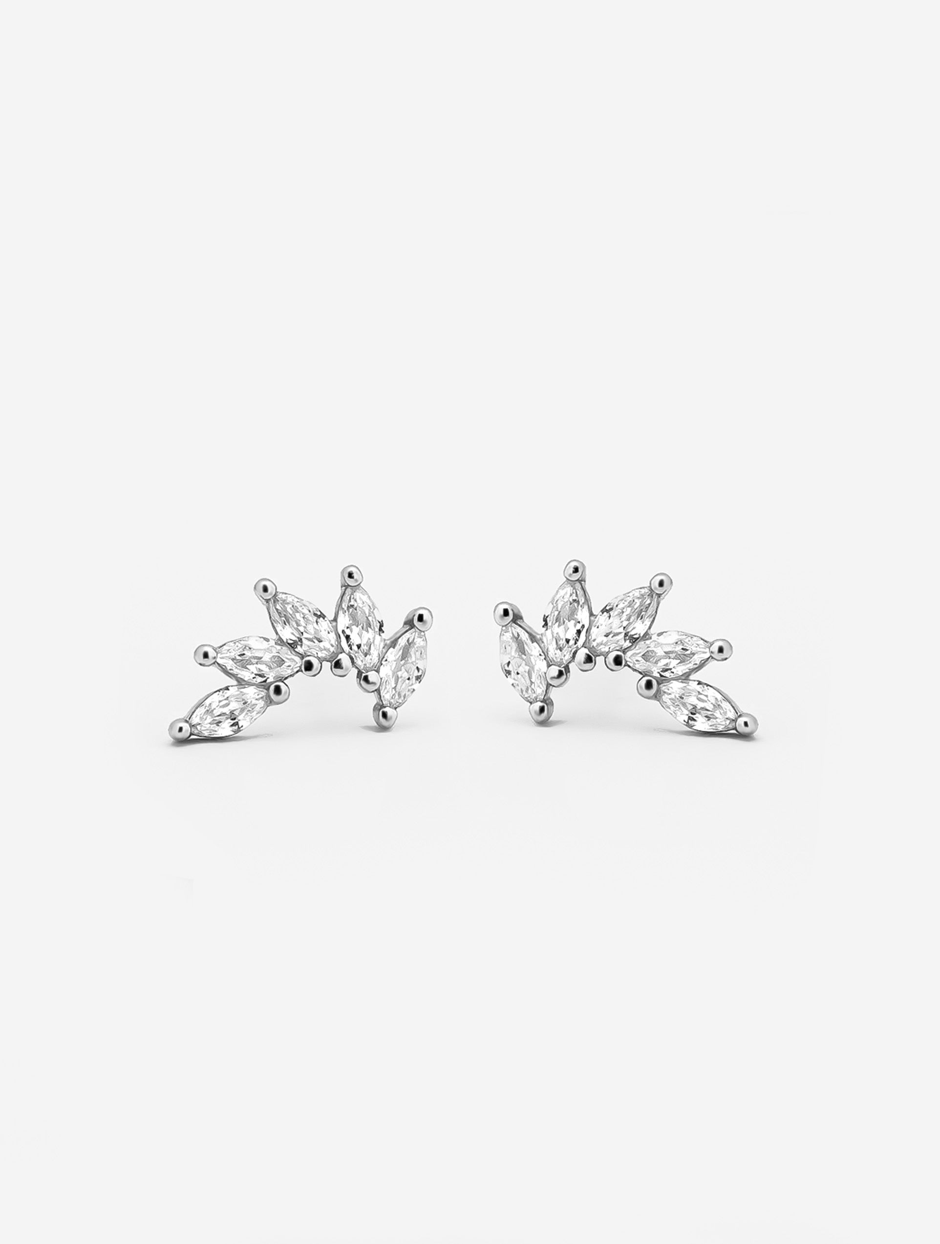 Cluster Stud Earrings - Marquise Crown