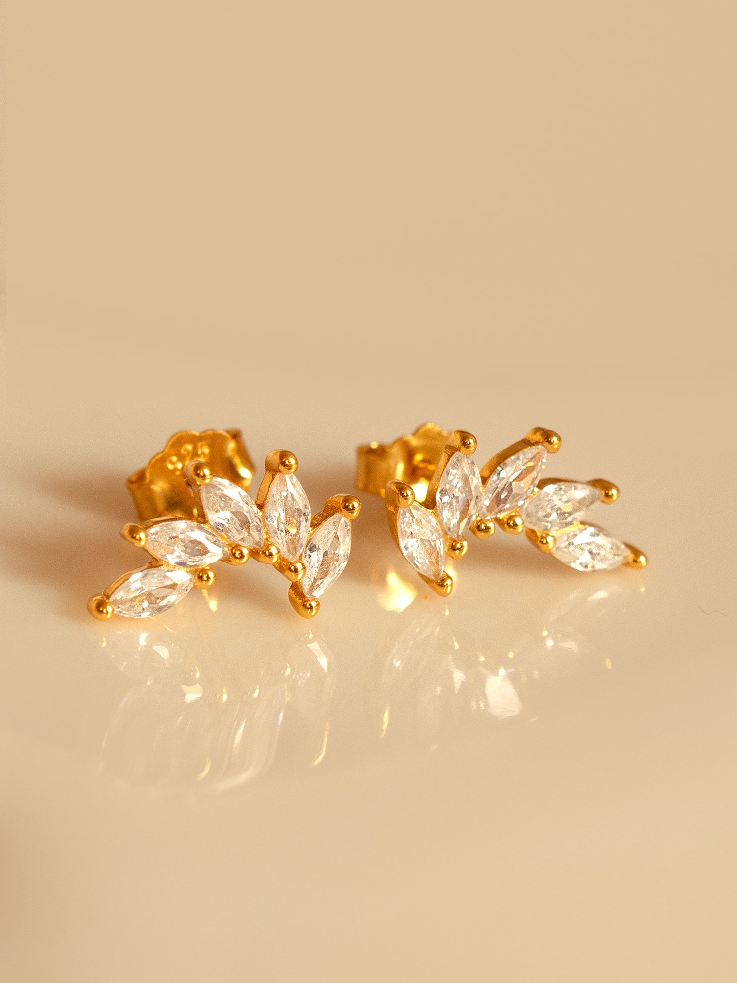 Cluster Stud Earrings - Marquise Crown