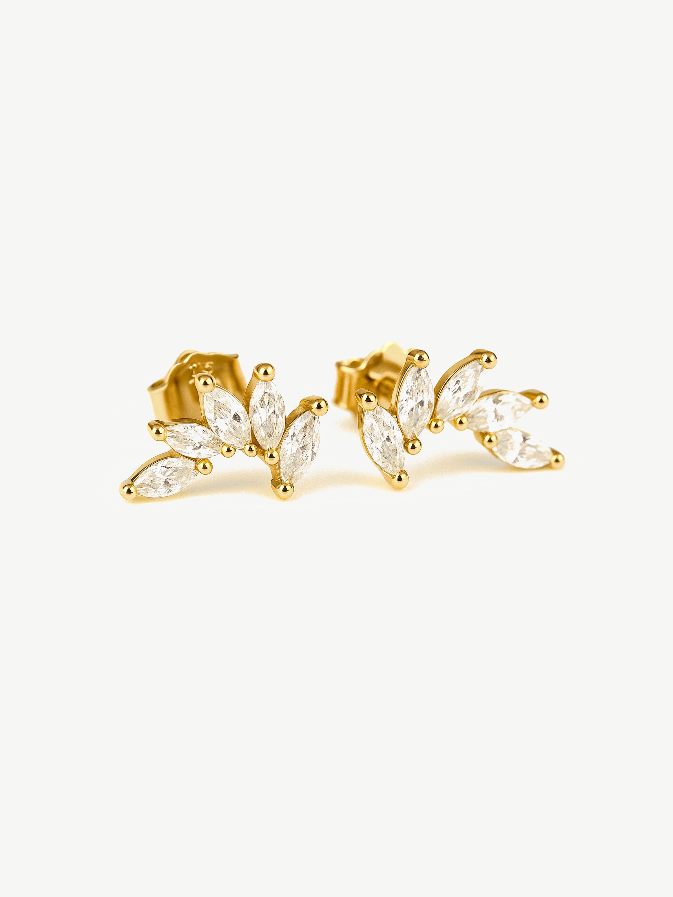 Cluster Stud Earrings - Marquise Crown
