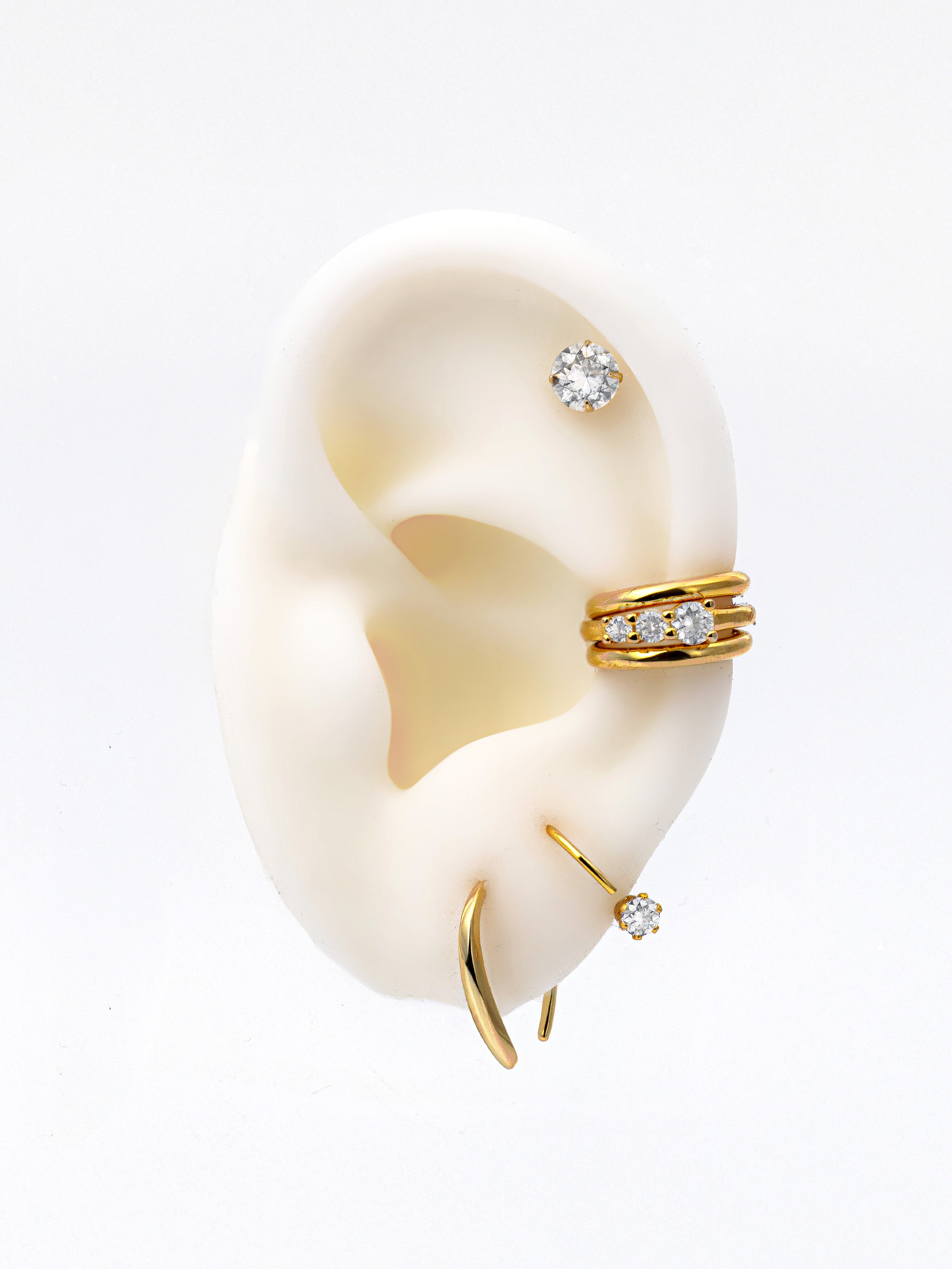 Oval Claw Pull-Through Threader Hoop Earrings