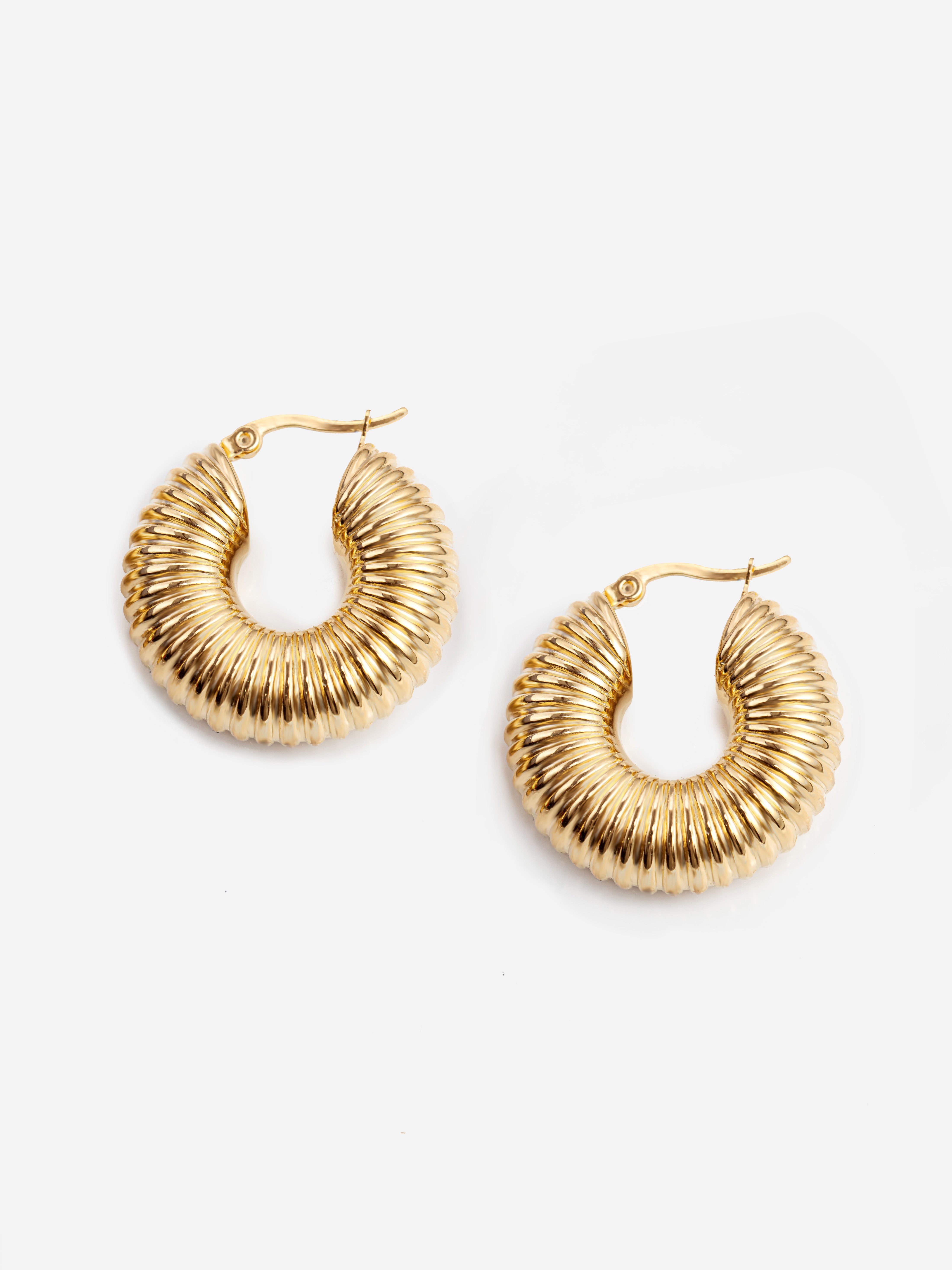 Textured Creole Hoop Earrings