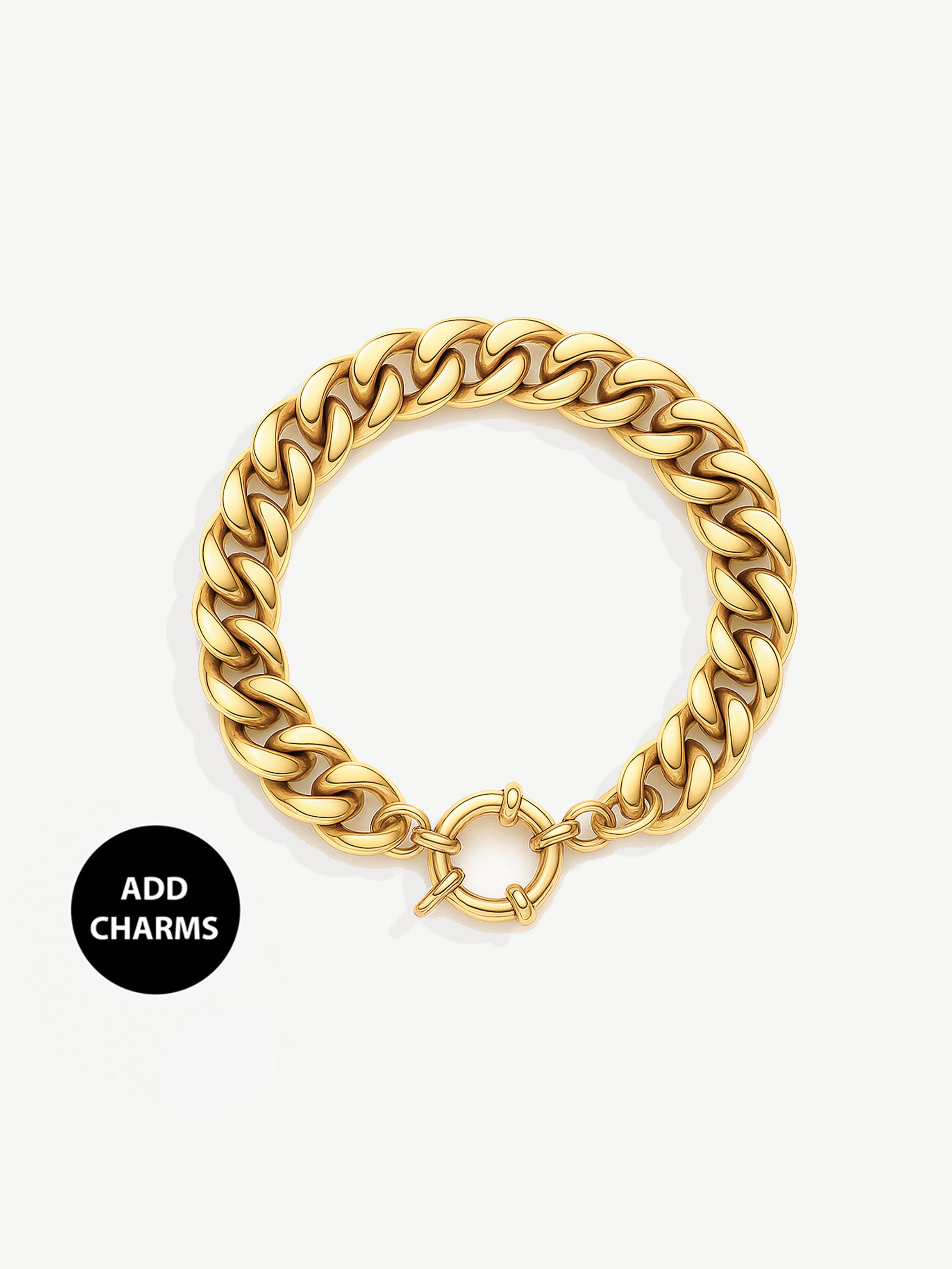 Thick Curb Chain Bracelet For Charms