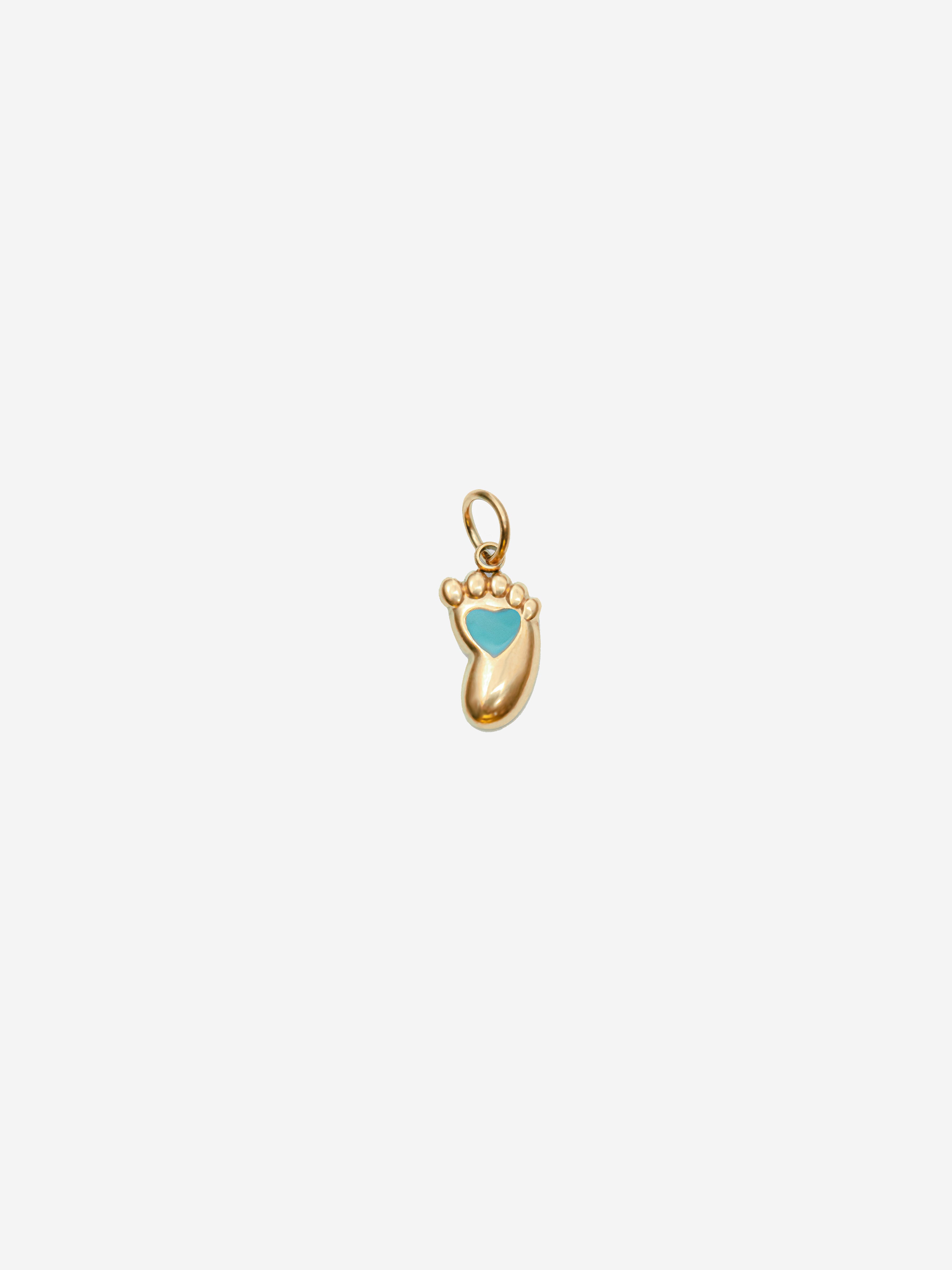 Baby Boy Blue Heart Foot Charm (Tiny)