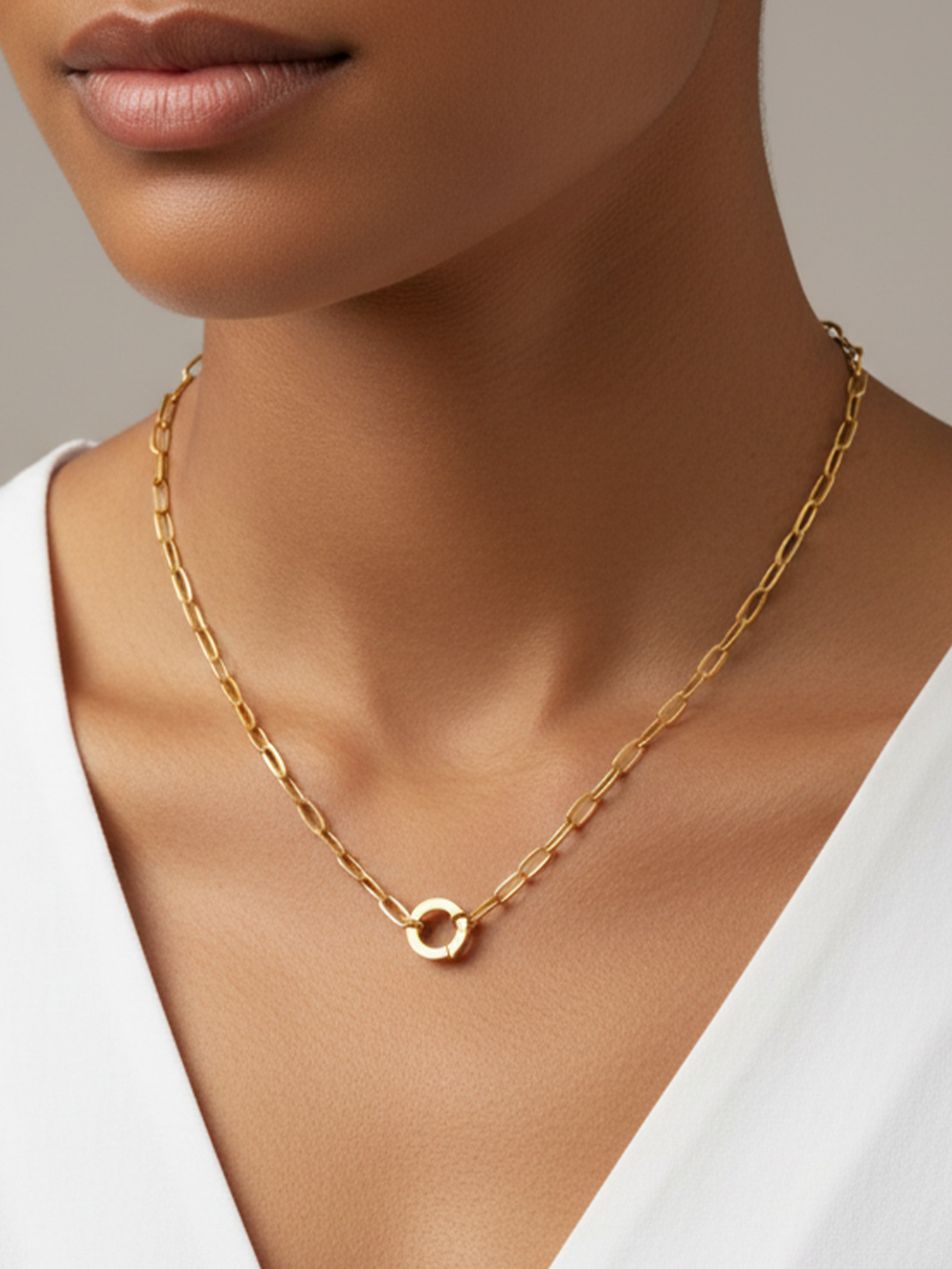 Link Chain Necklace For Charms (O-Clasp)