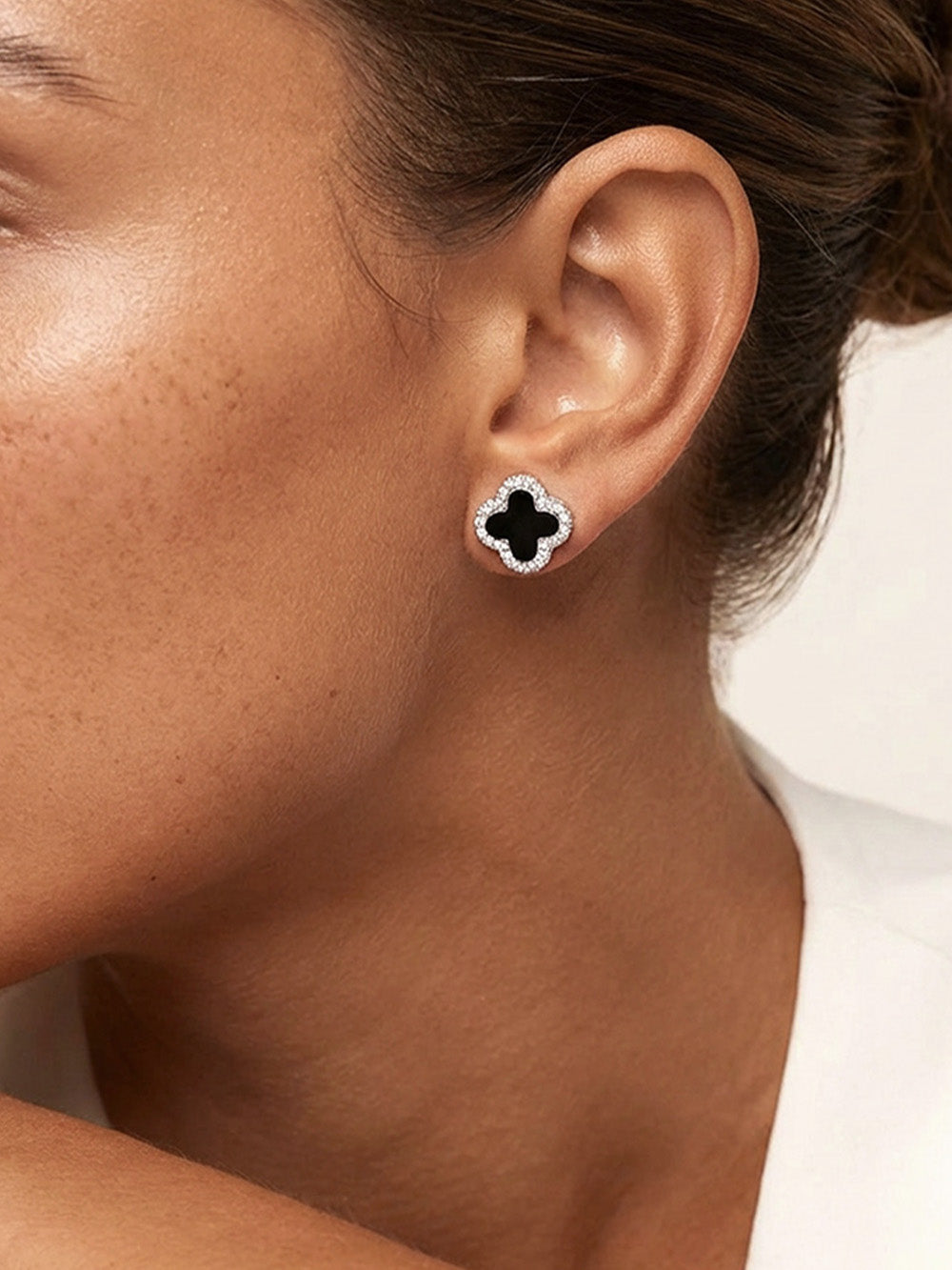 Black Clover Stud Earrings