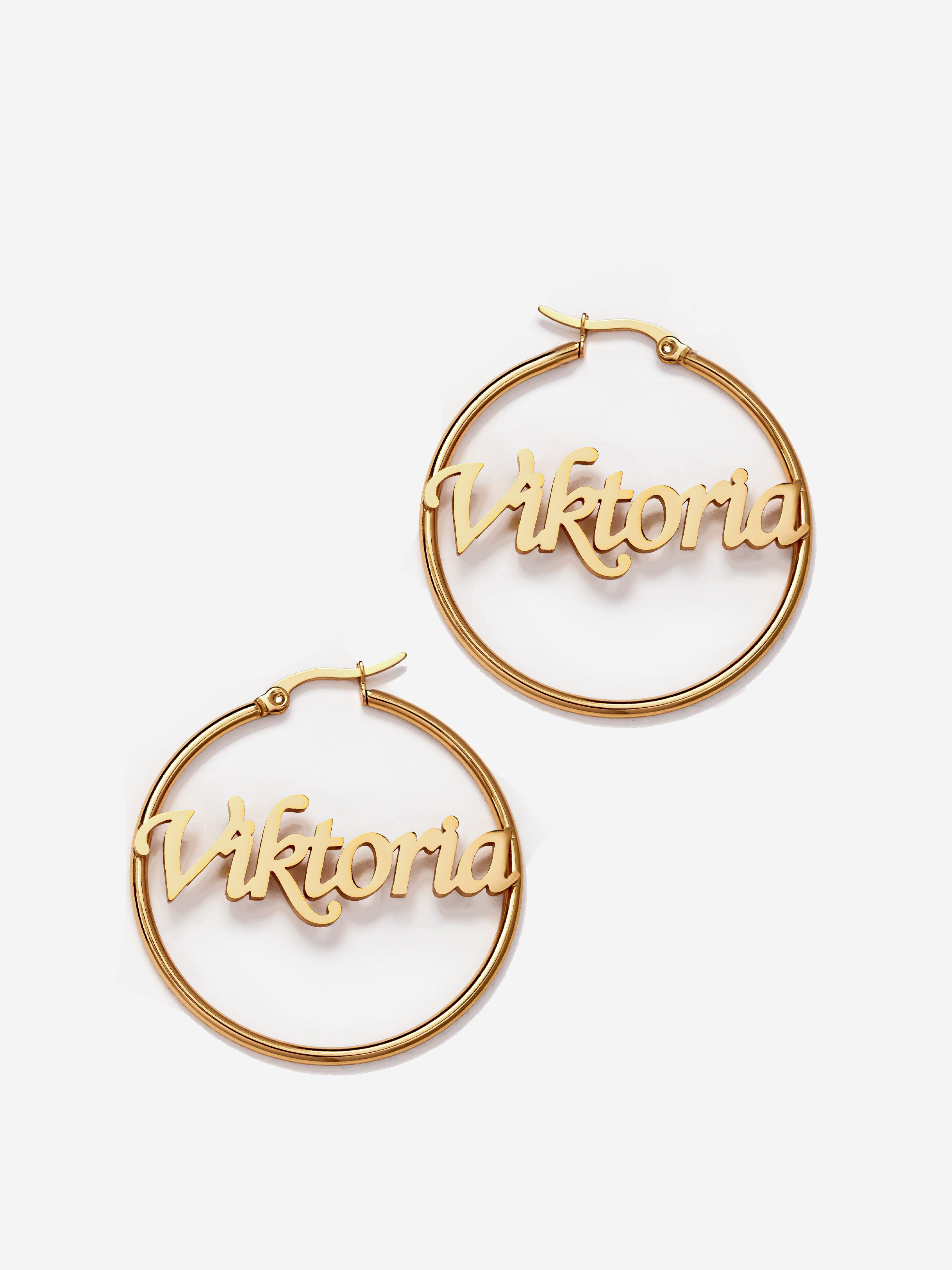 Creole Name Hoop Earrings