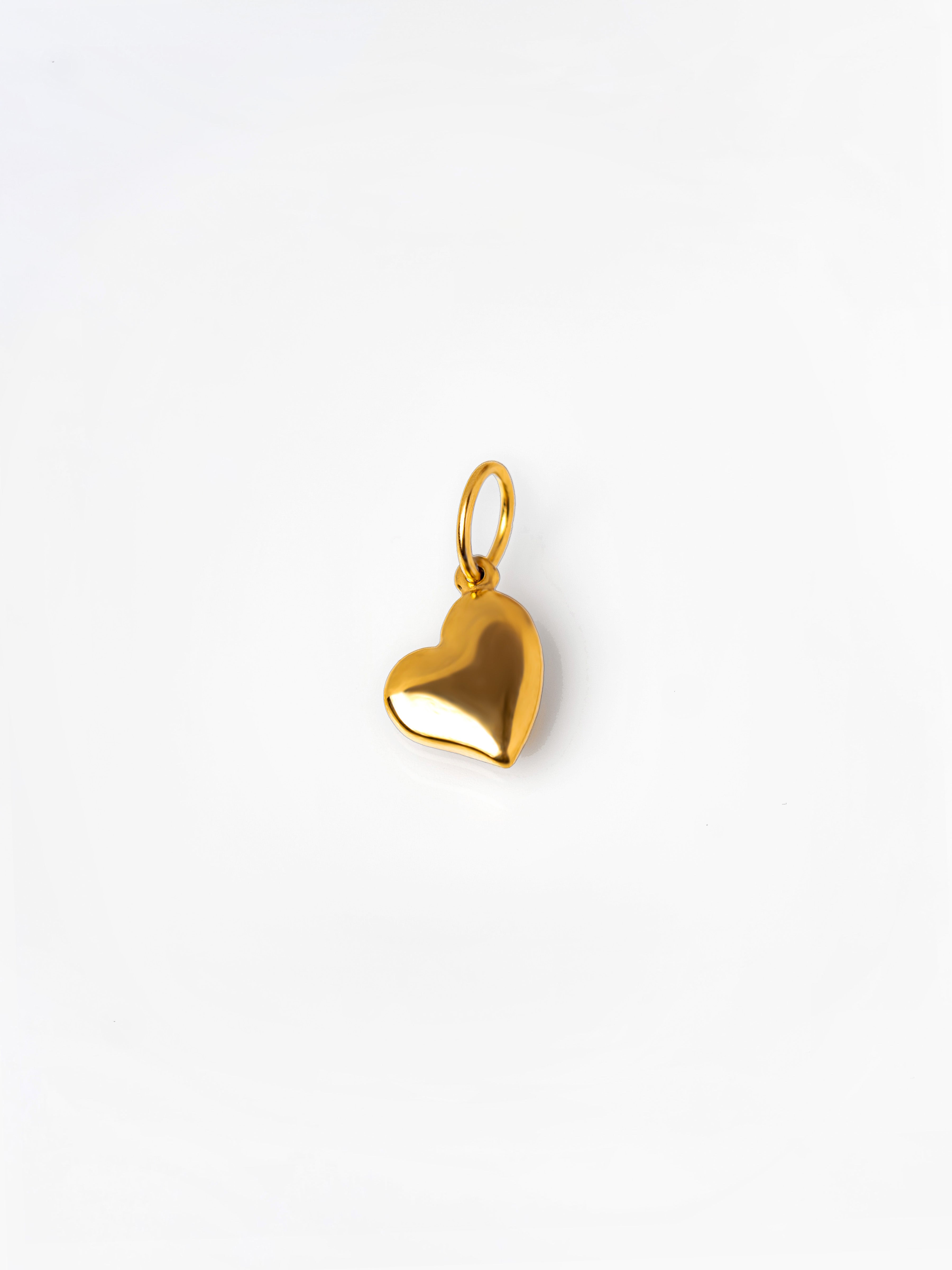 Gold Tiny Solid Heart Pendant / Charm