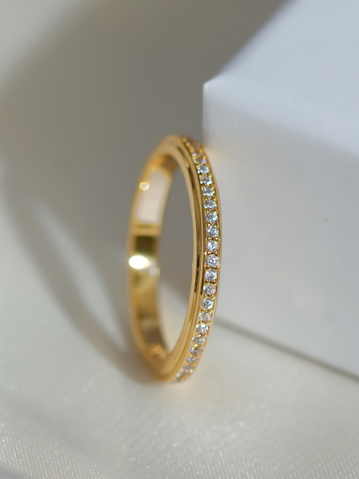 Thin Stacking Eternity Ring With Sparkling Stones