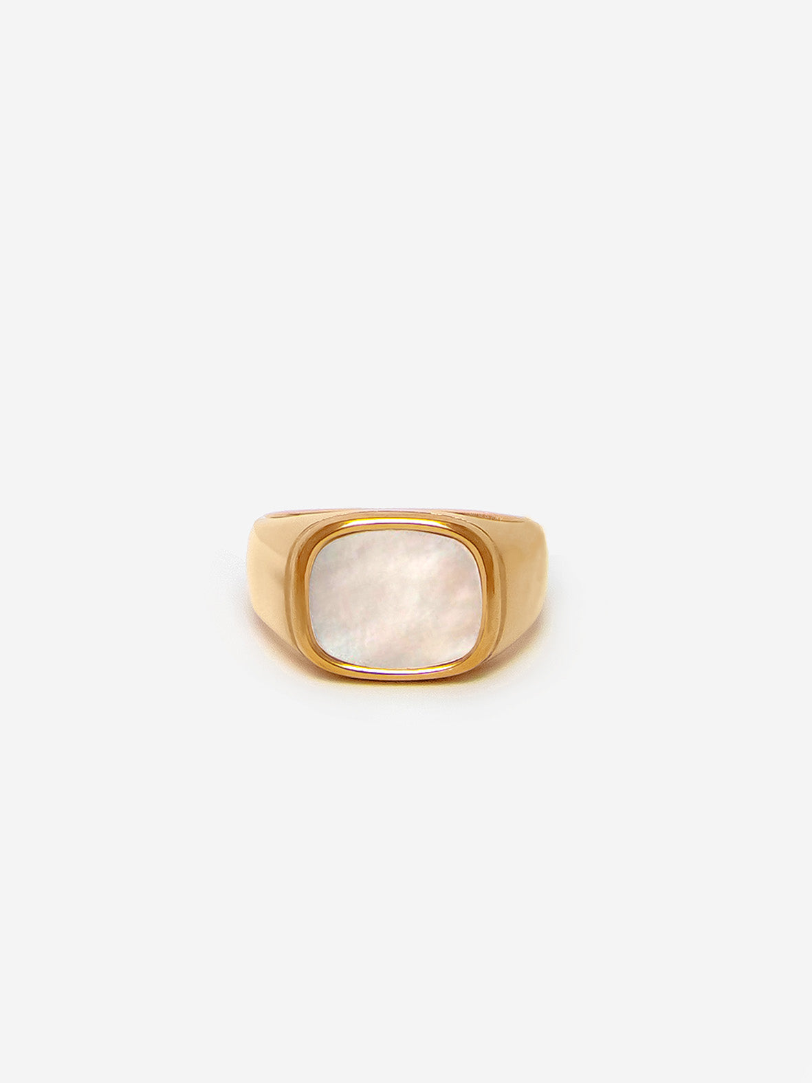 Mother-of-Pearl Gold Signet Ring