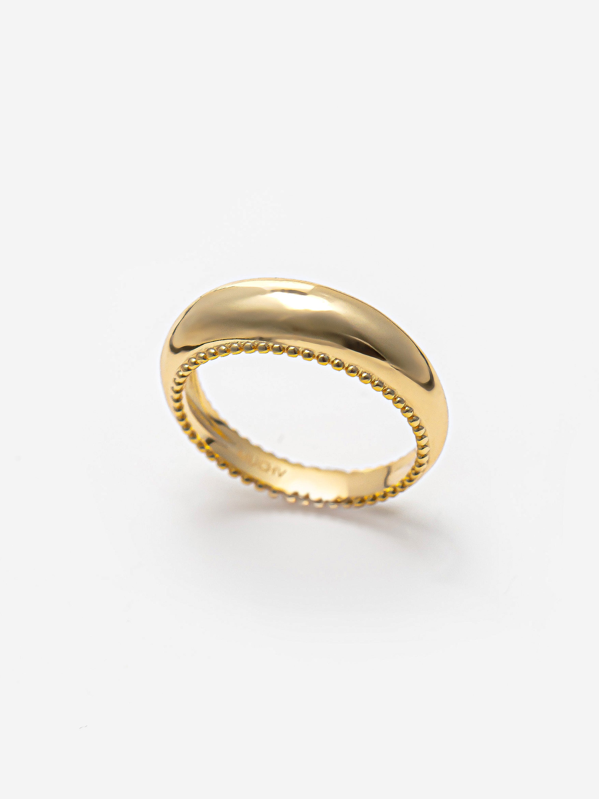 Gold Curved Dome Ring - Sphere