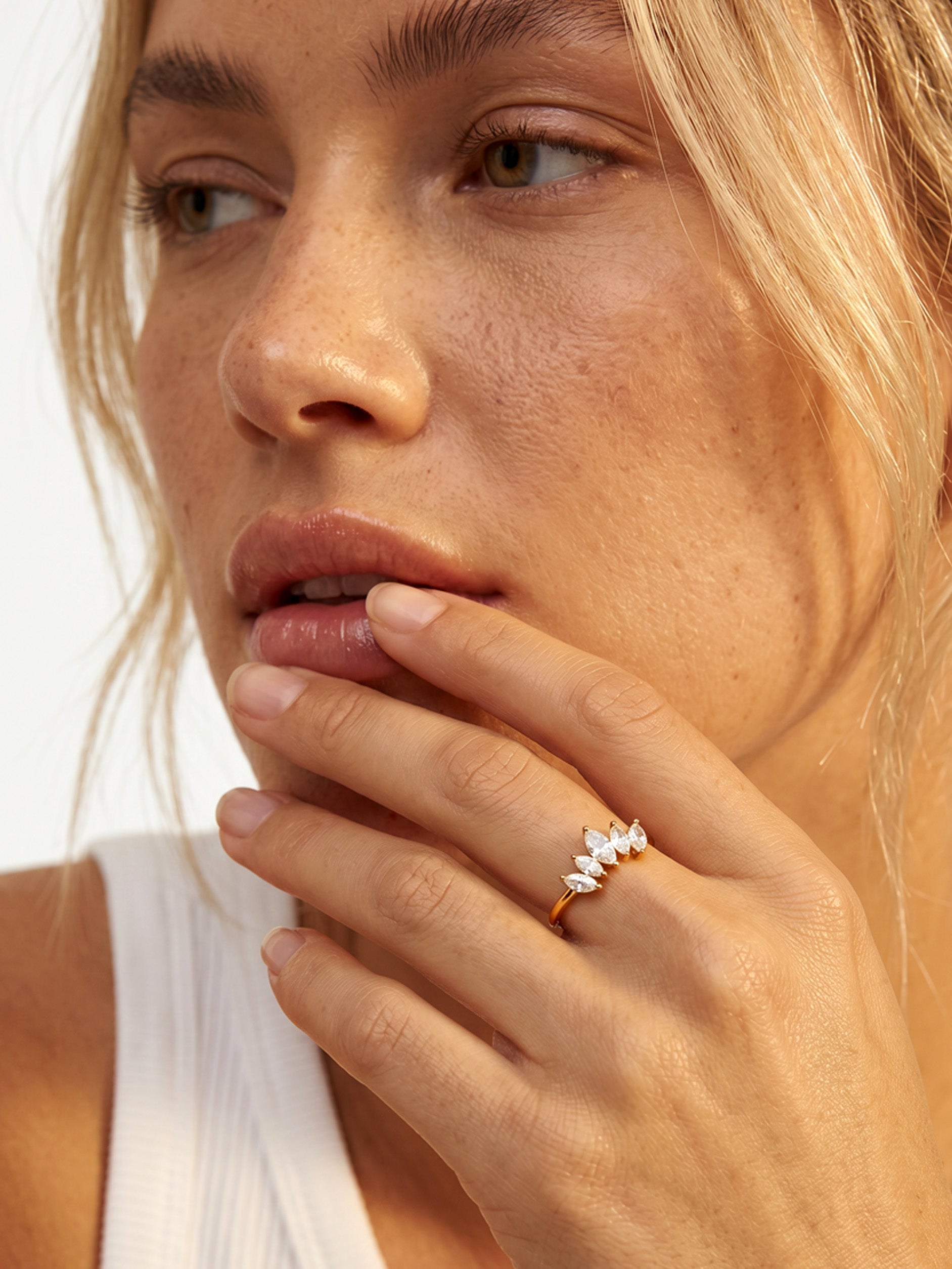 Marquise Crown Ring - Adjustable