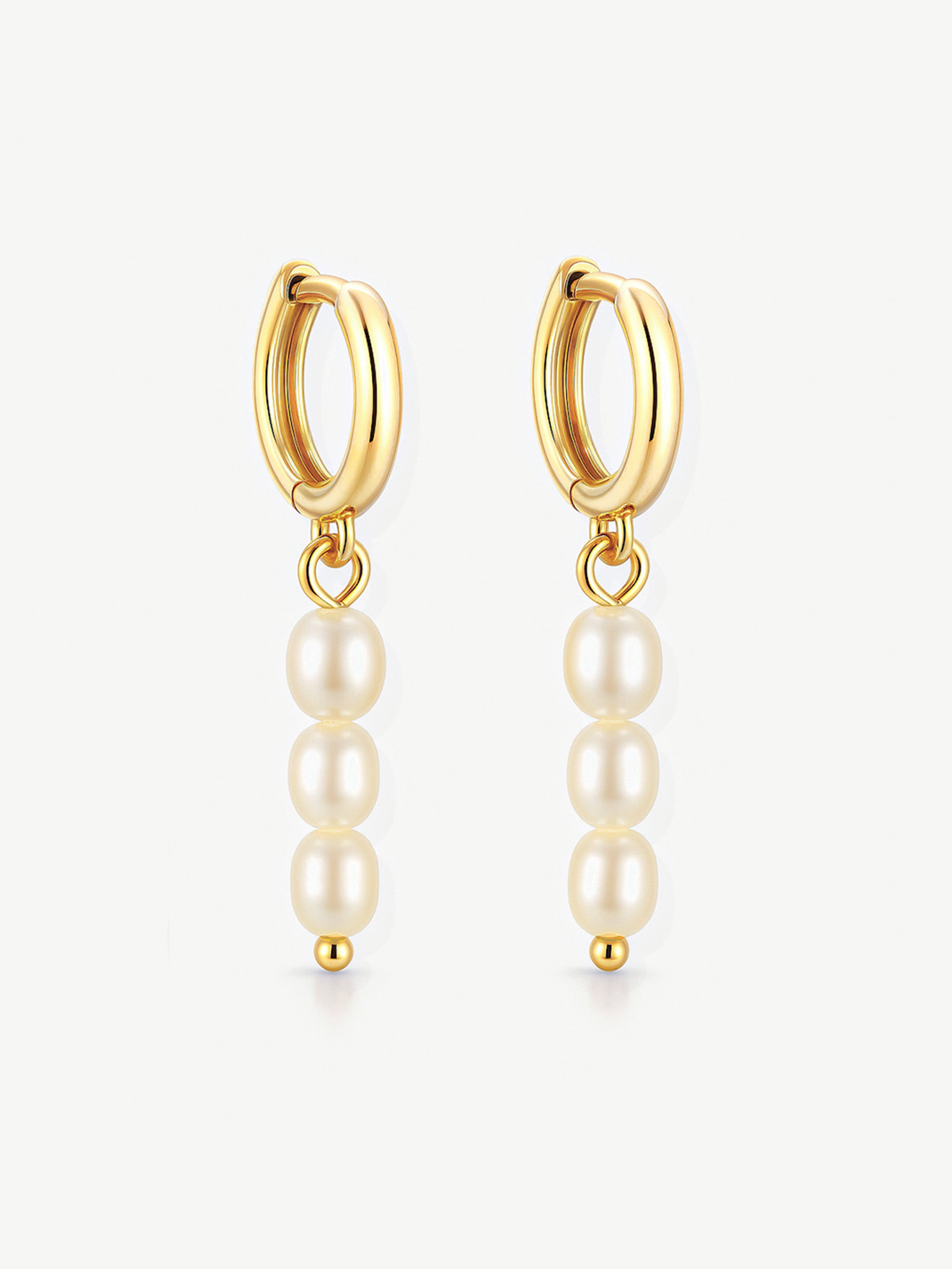 Tiny Baroque Pearl Huggie Hoop Earrings