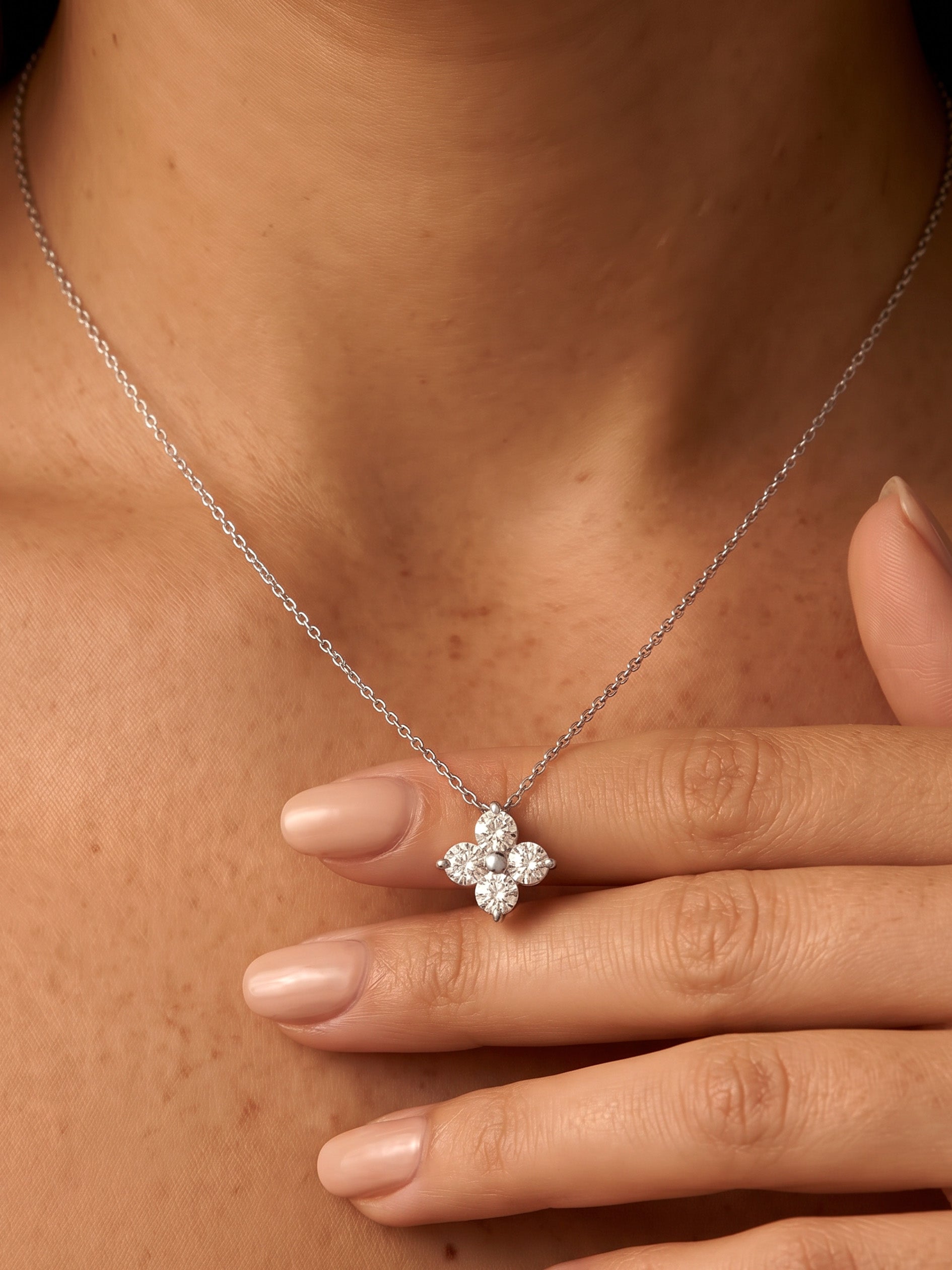 Moissanite Flower Necklace