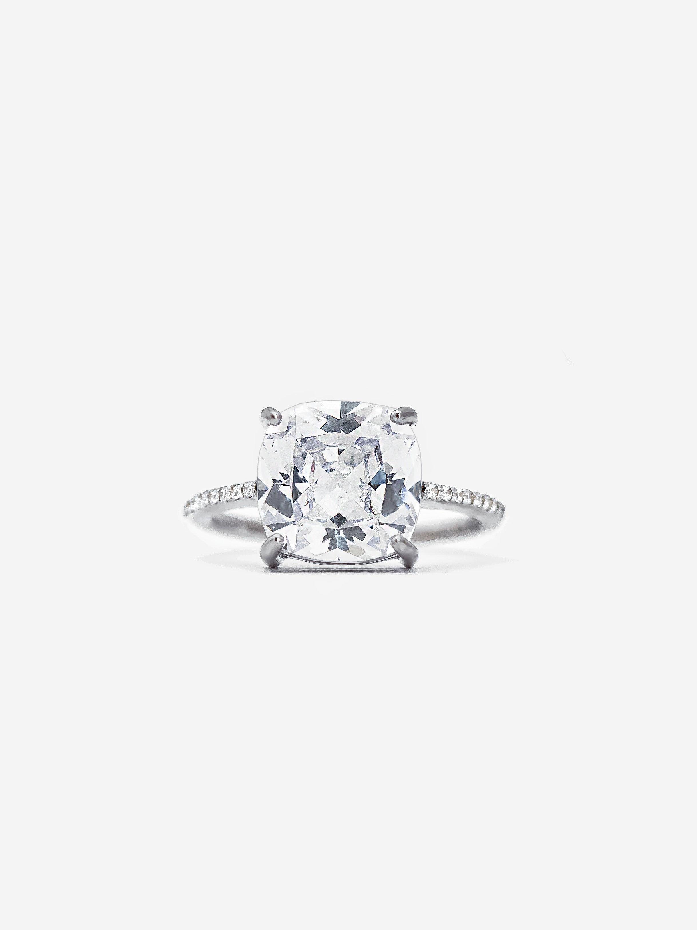 Silver Promise Ring With Square Stone