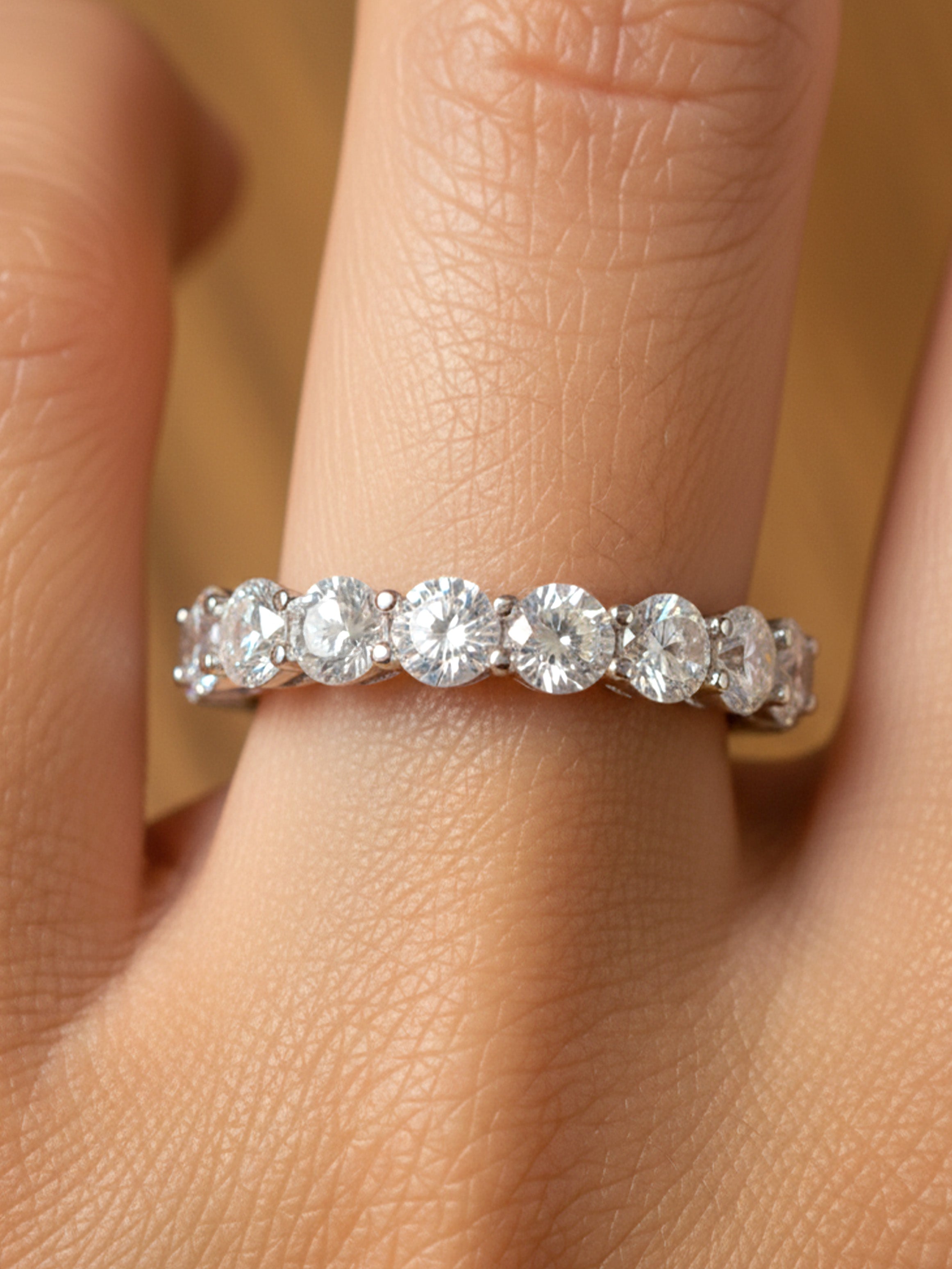 Stacking Ring With Round Cubic Zirconia Stones