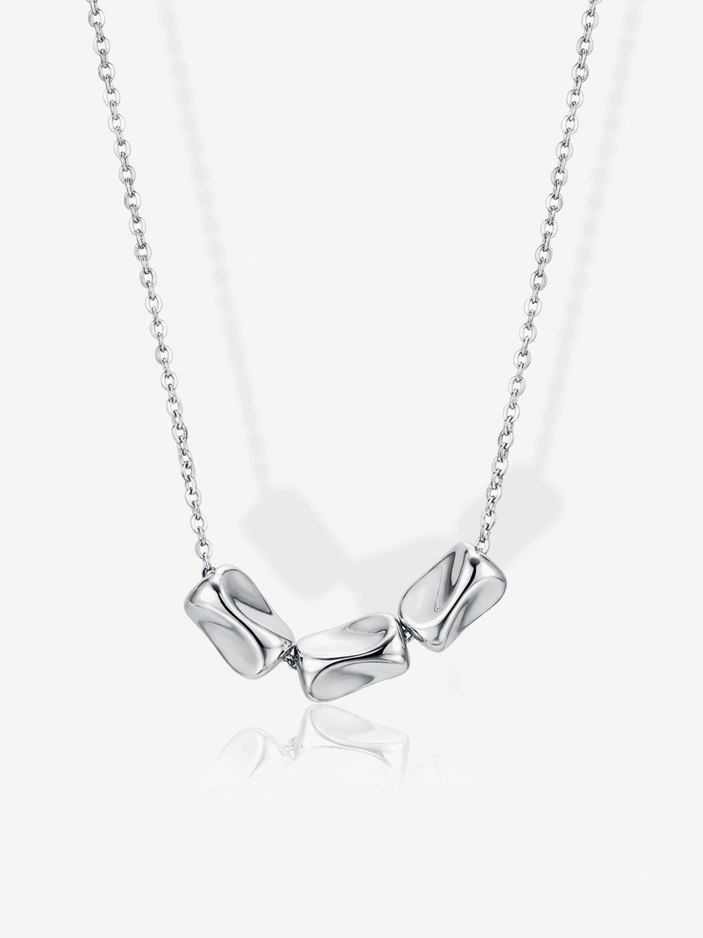 Silver Sculptural Pendant Necklace