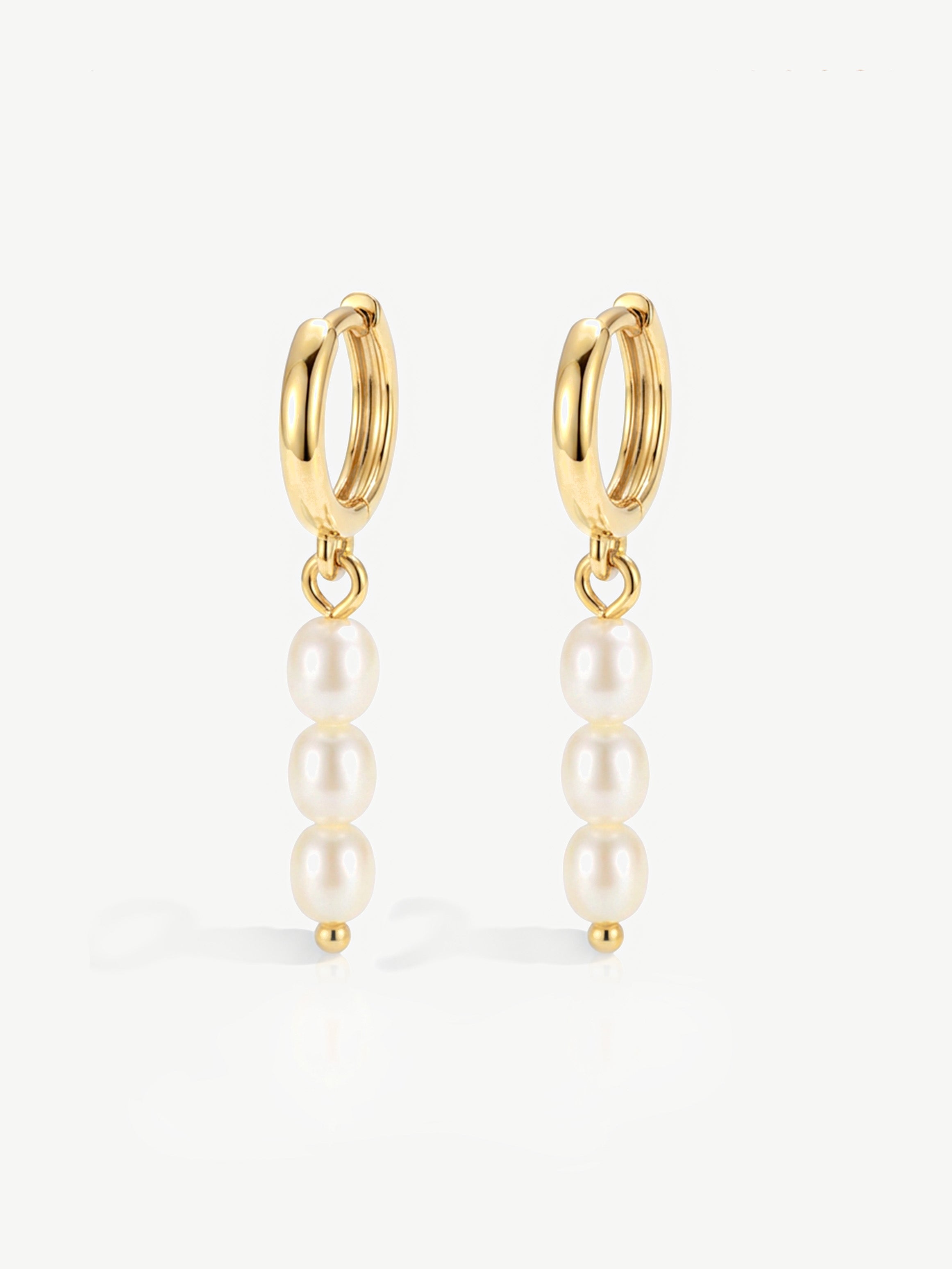 Tiny Baroque Pearl Huggie Hoop Earrings