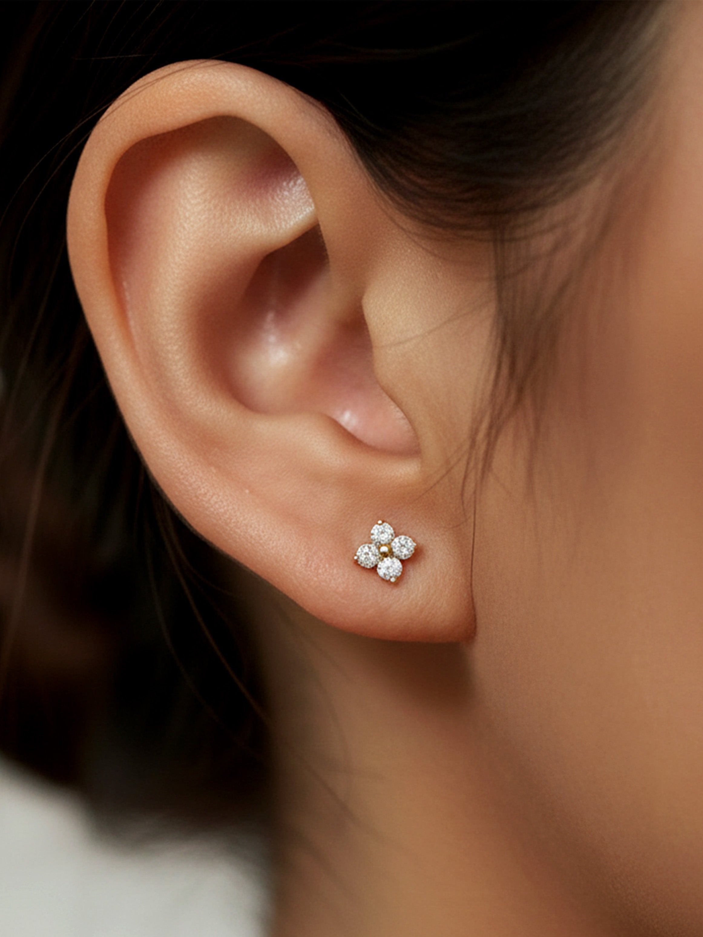 Tiny Hydrangea Stud Earrings