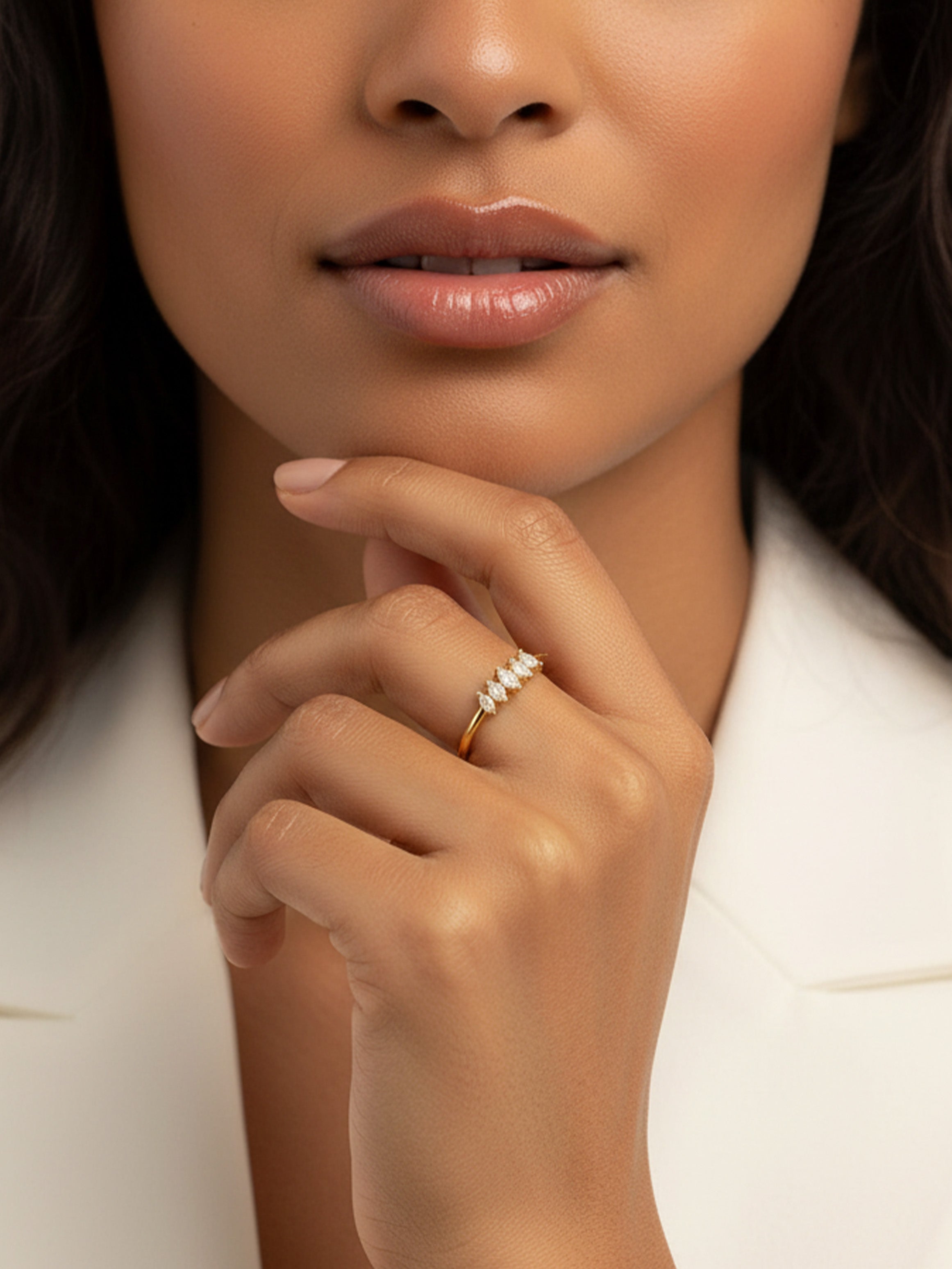 Marquise Crown Ring - Adjustable