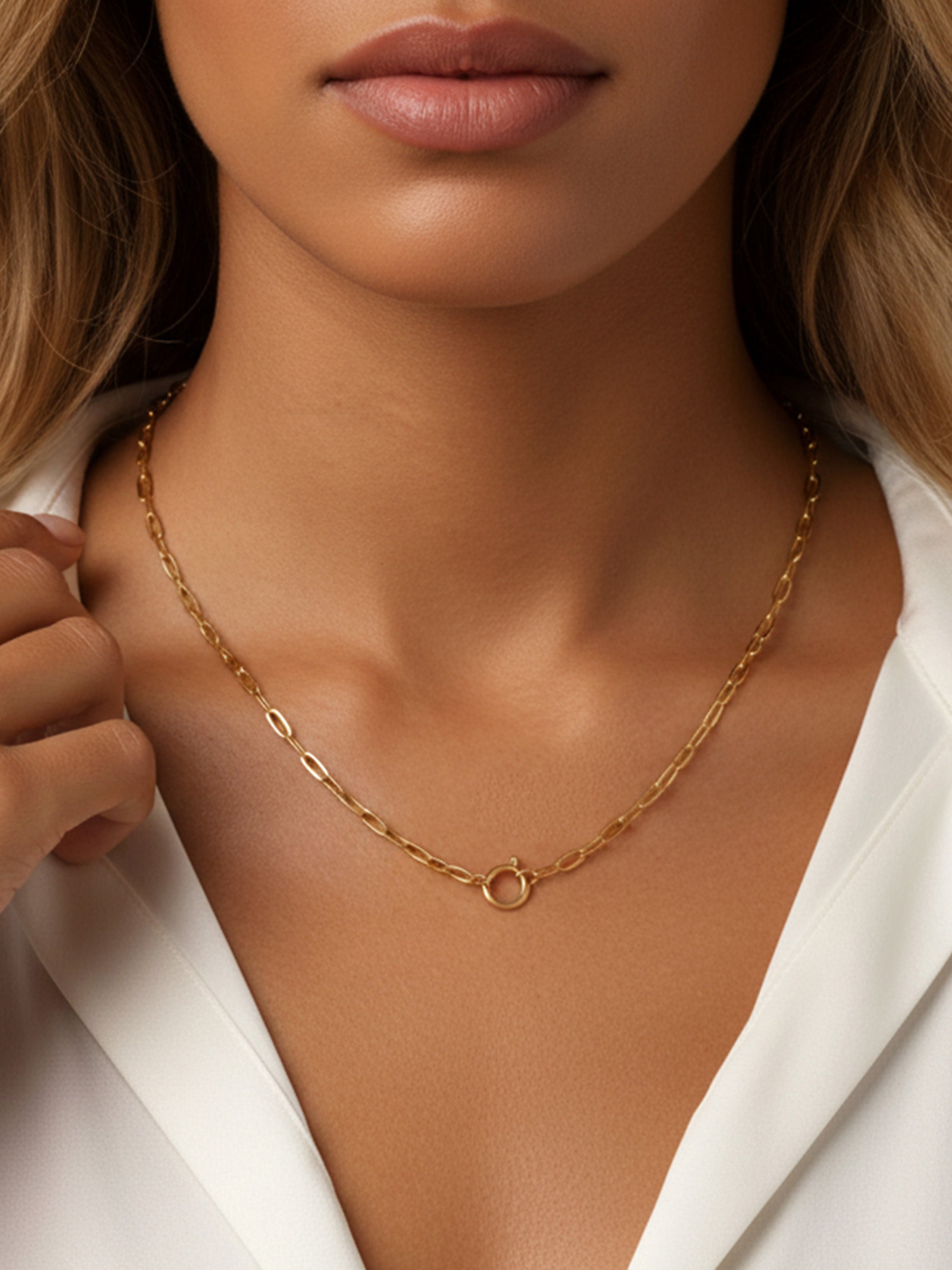 Link Chain Necklace For Charms (Q-Clasp)