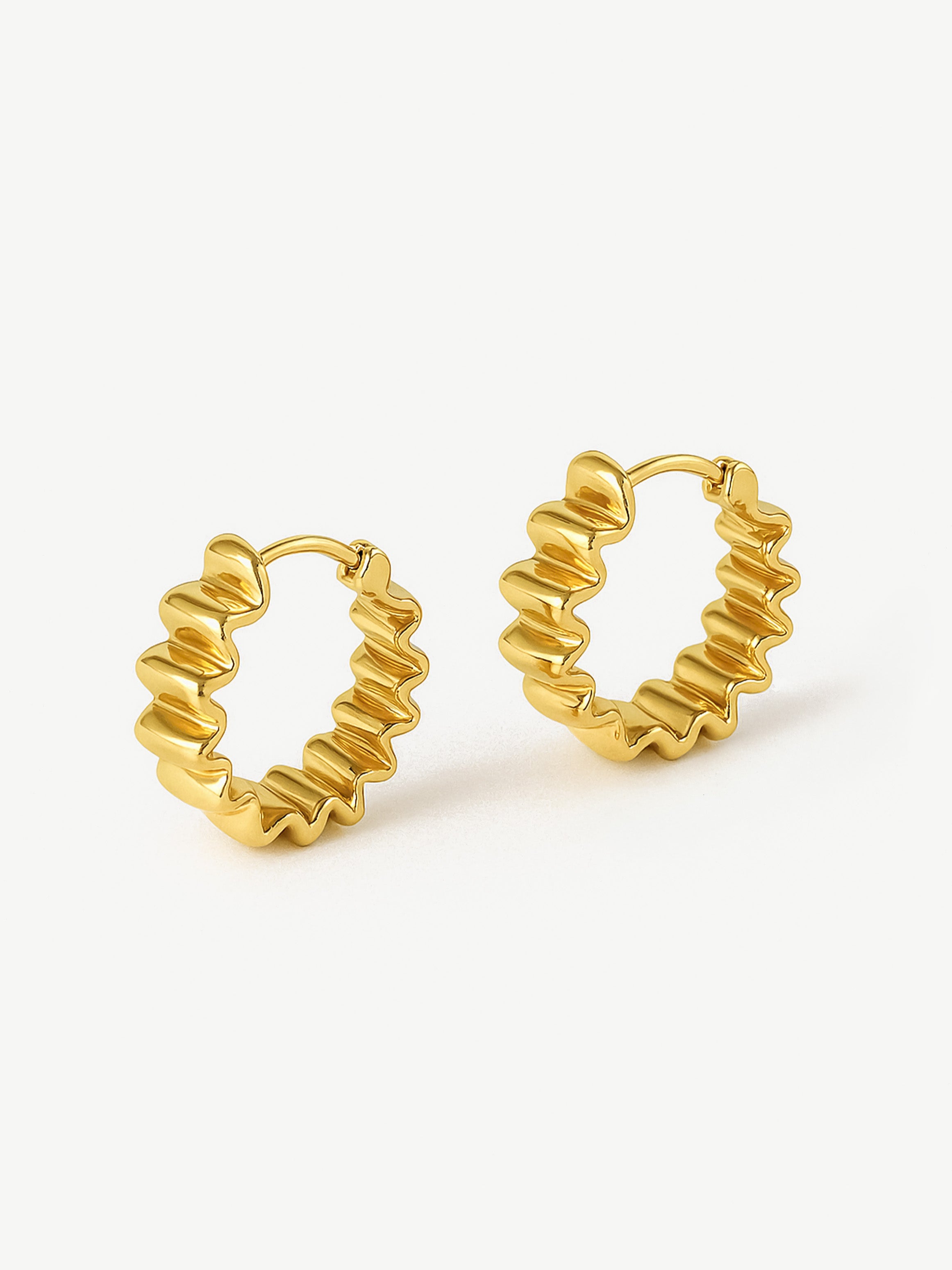 Thick Folded Hoop Earrings