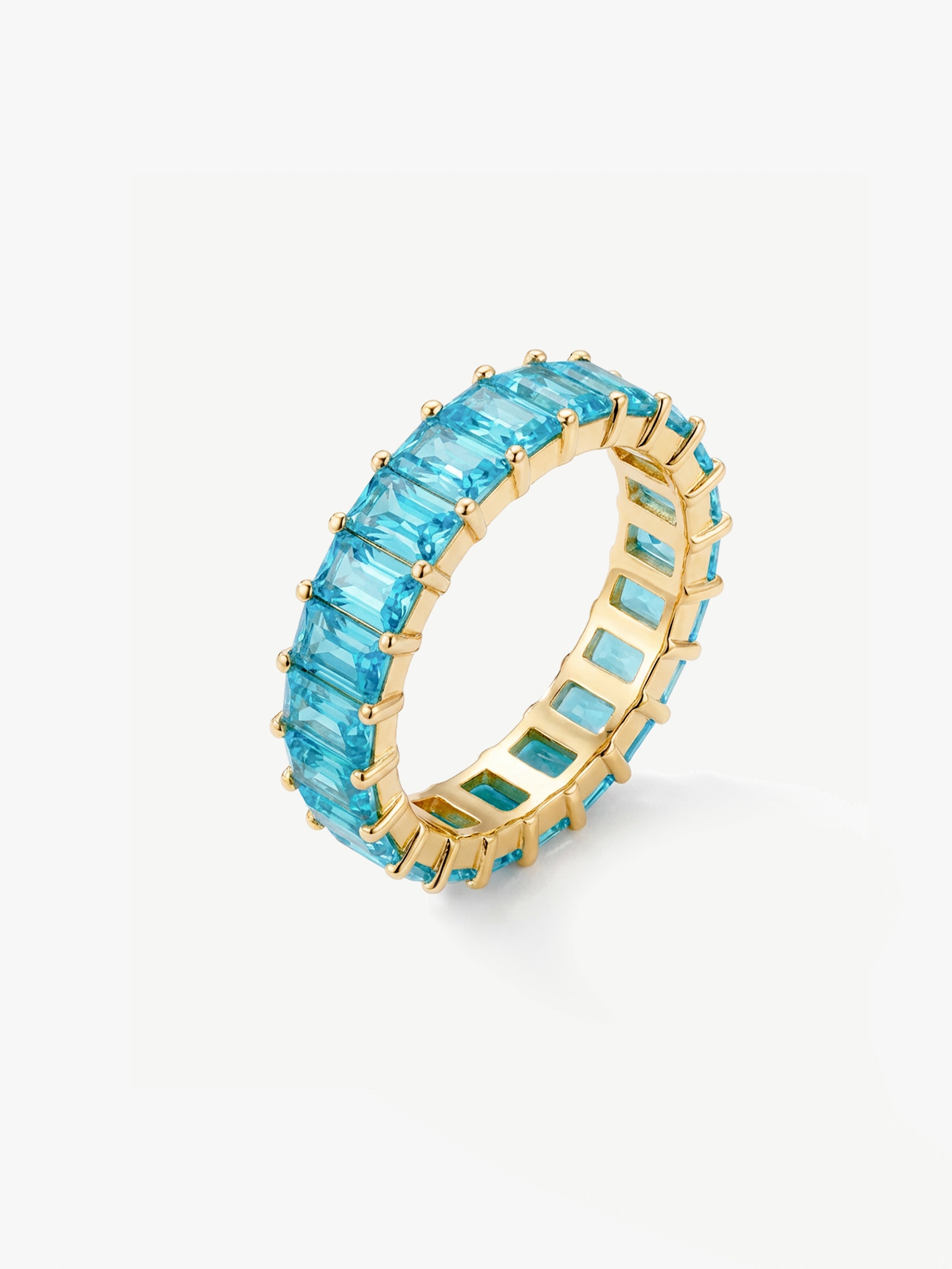 Stacking Ring With Turquoise Blue Stones