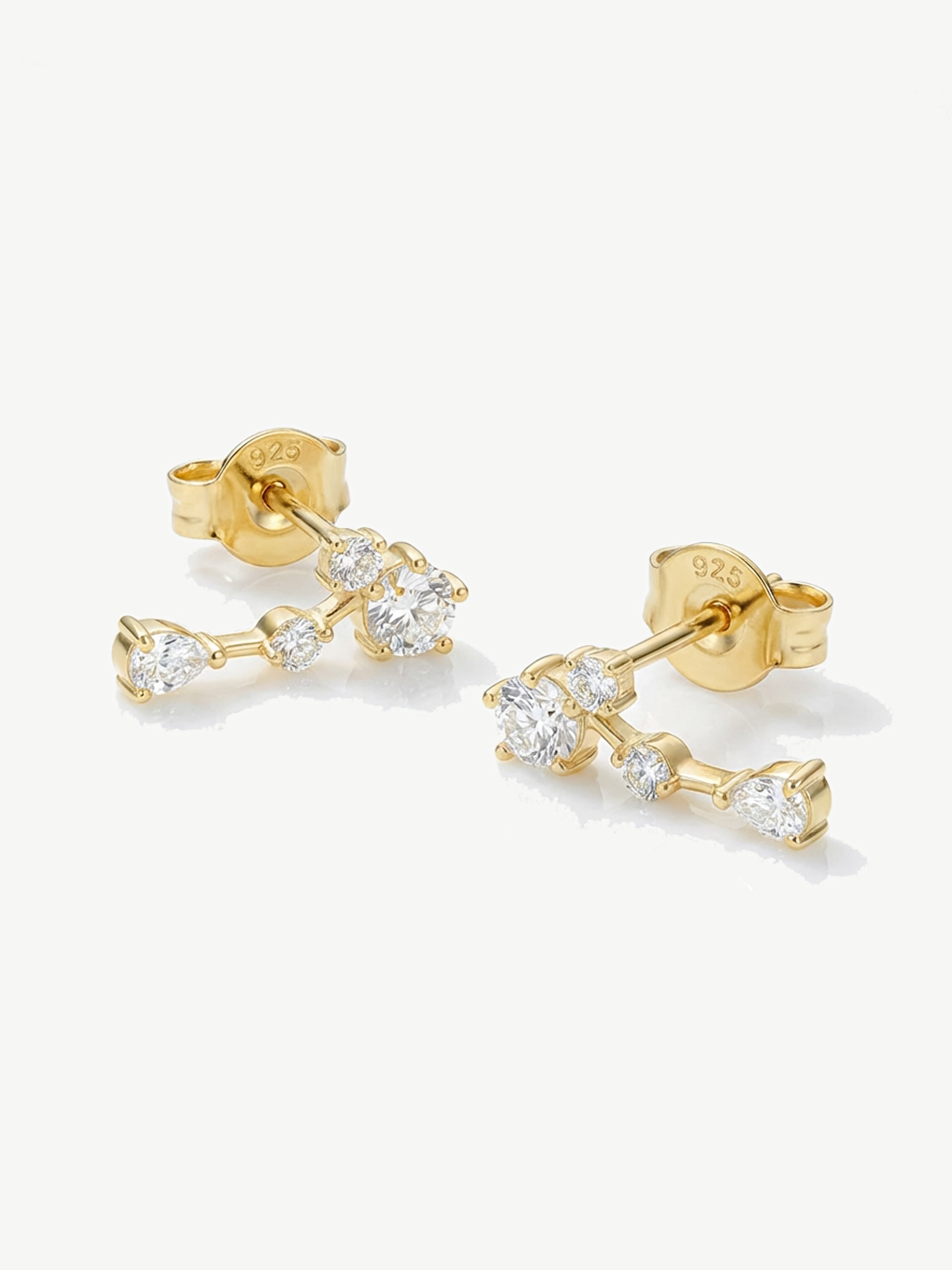 Dainty Cluster Drop Stud Earrings