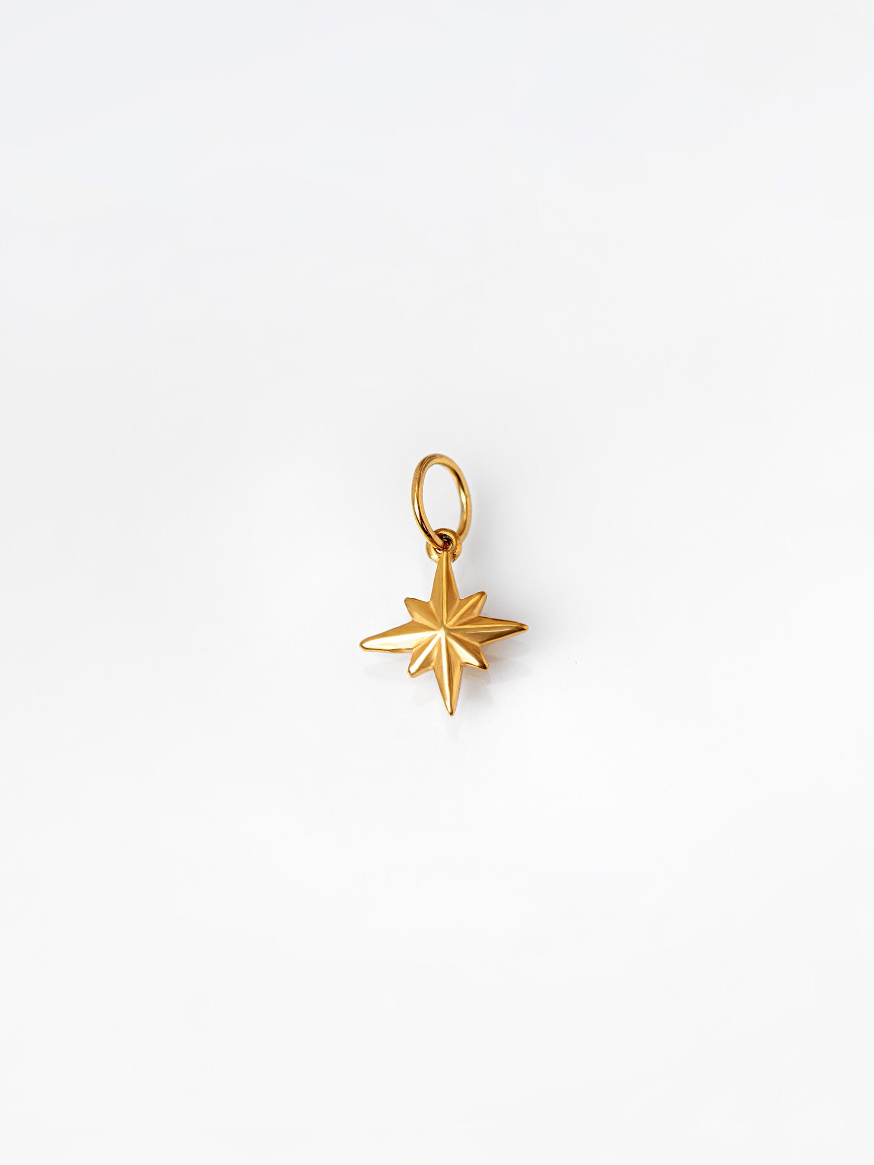 Gold Tiny Solid North Star Pendant / Charm