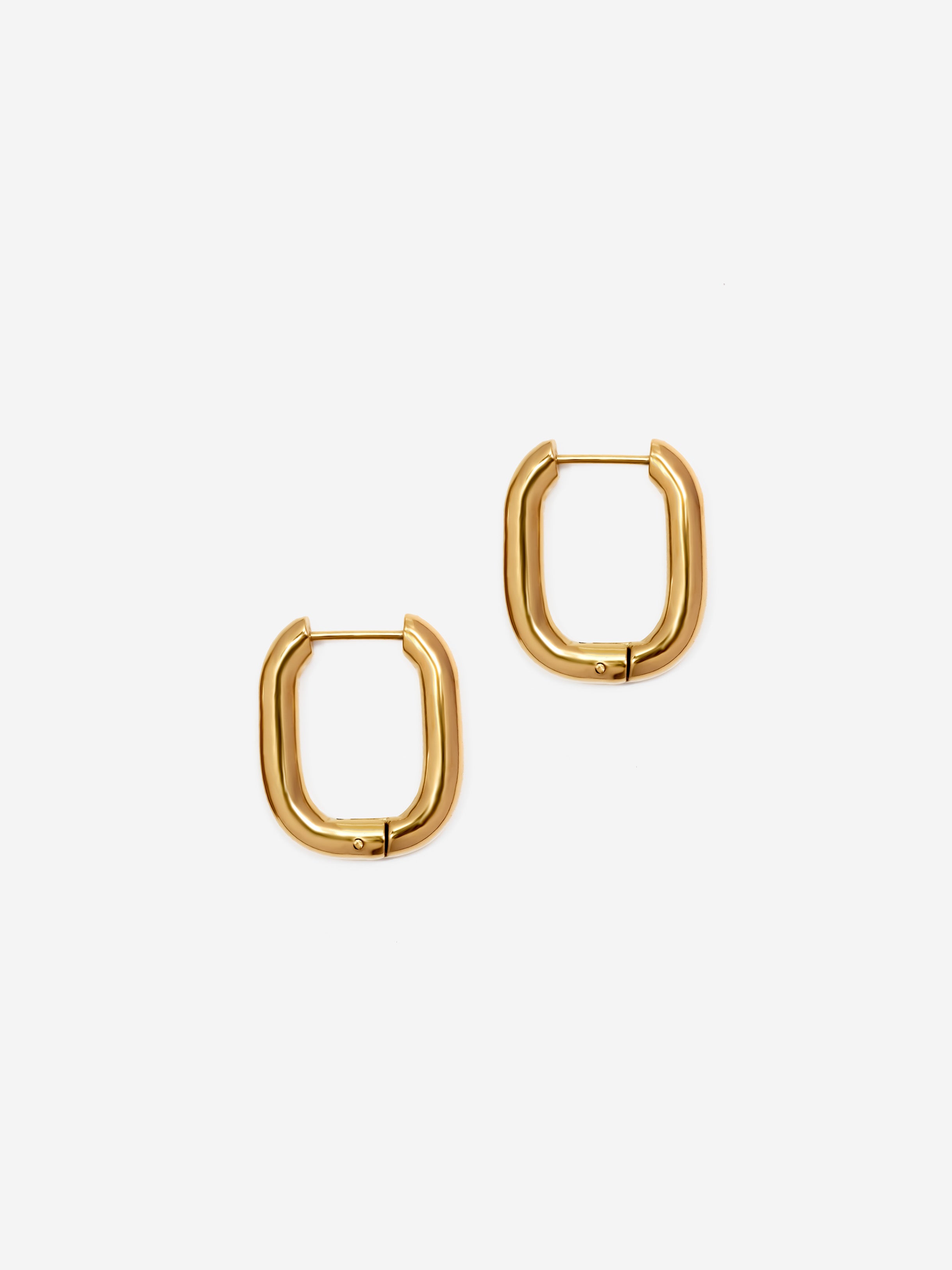 Solid Oval Hoop Earrings