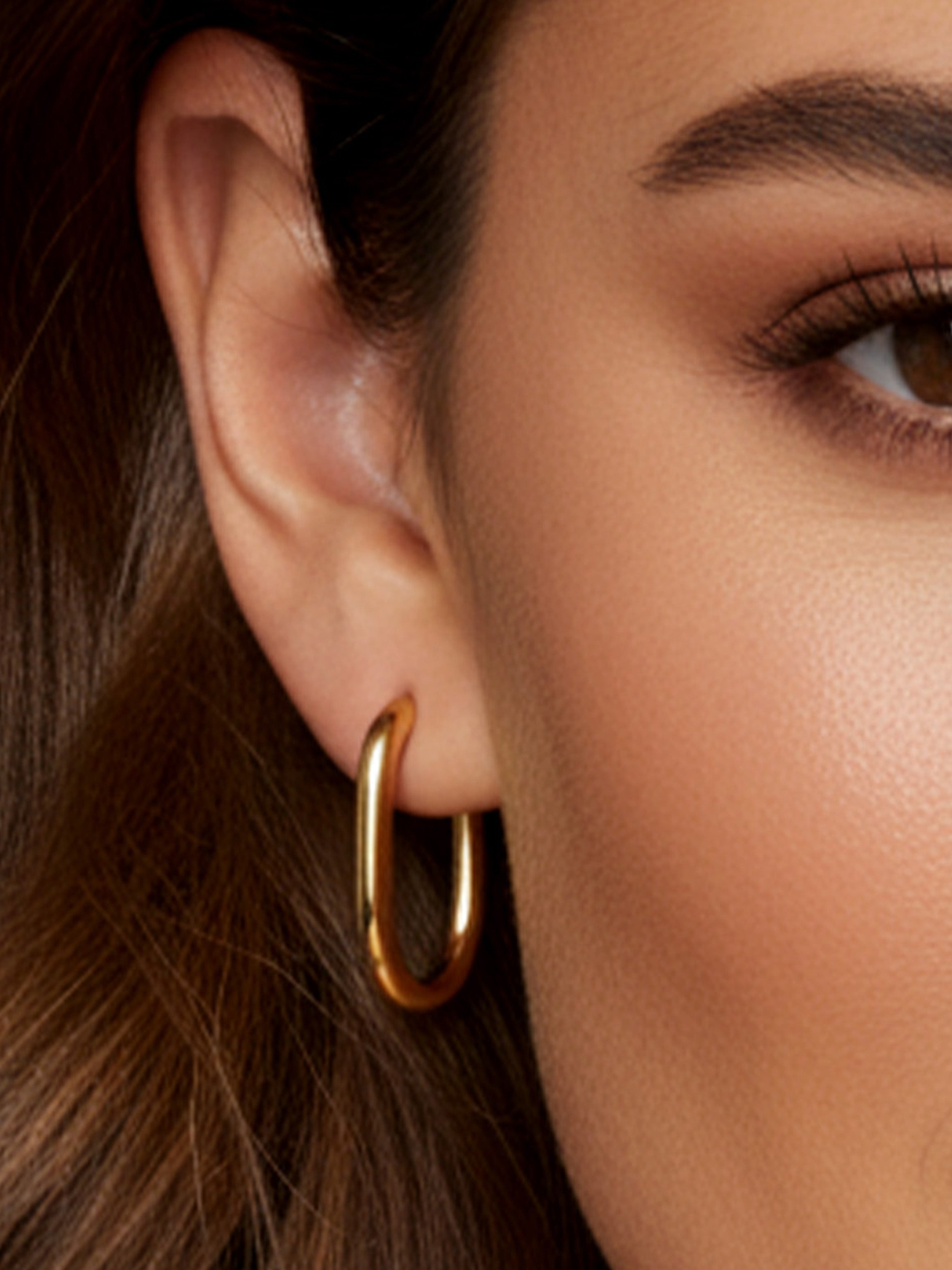 Small Oval Hoop Earrings