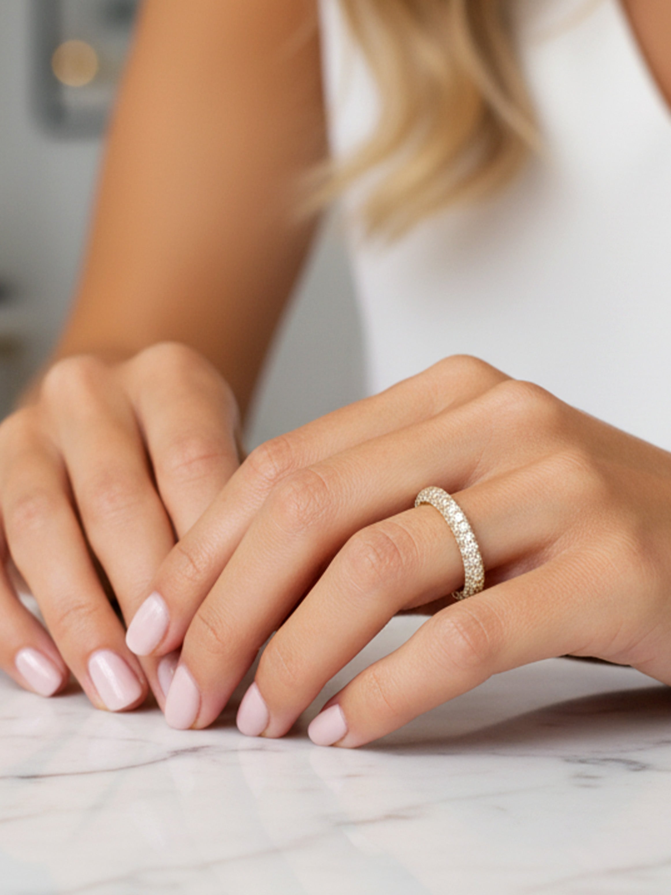 Pave Dome Ring With Sparkling Stones