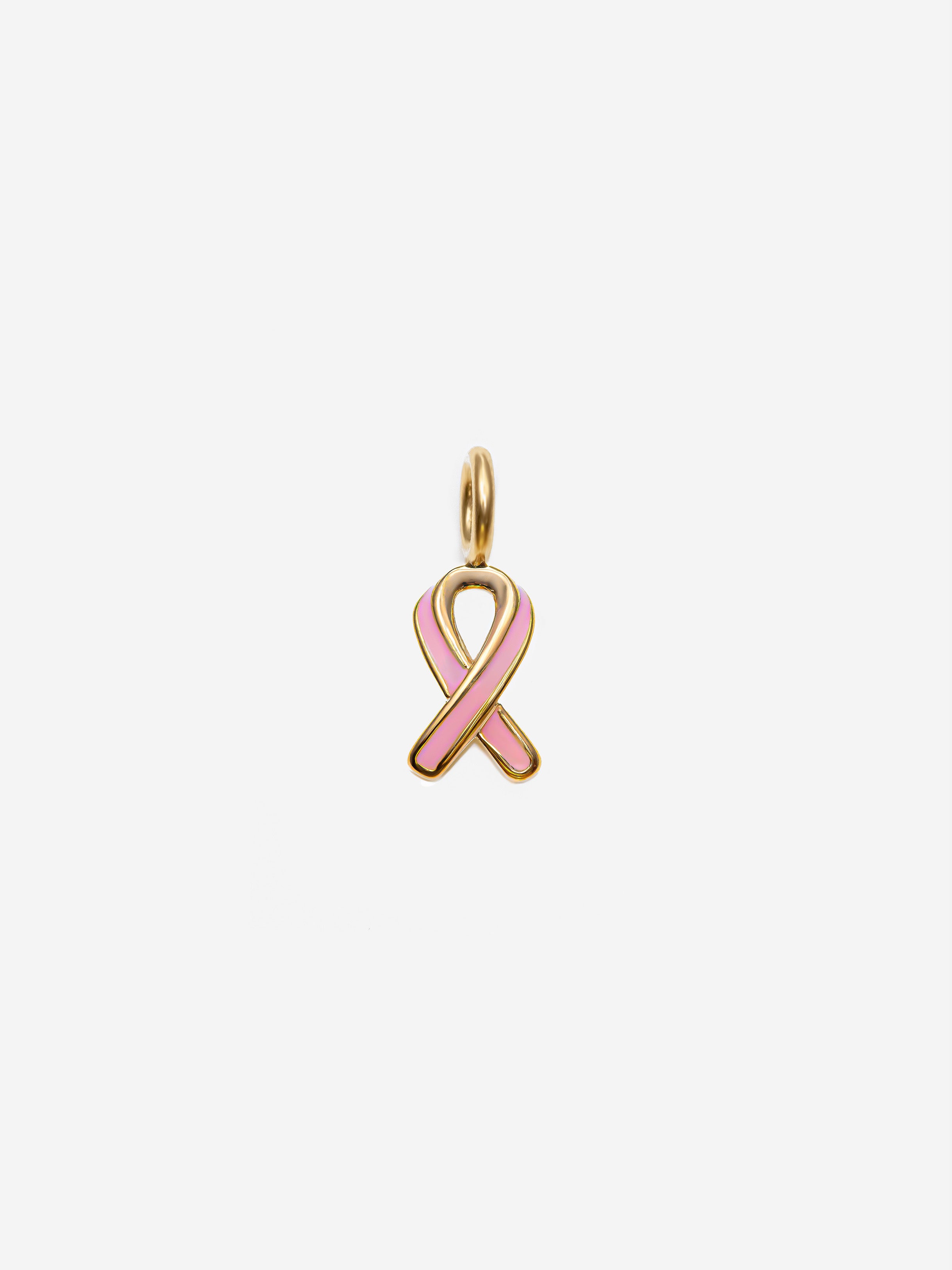 Pink Breast Ribbon Charm (Small)