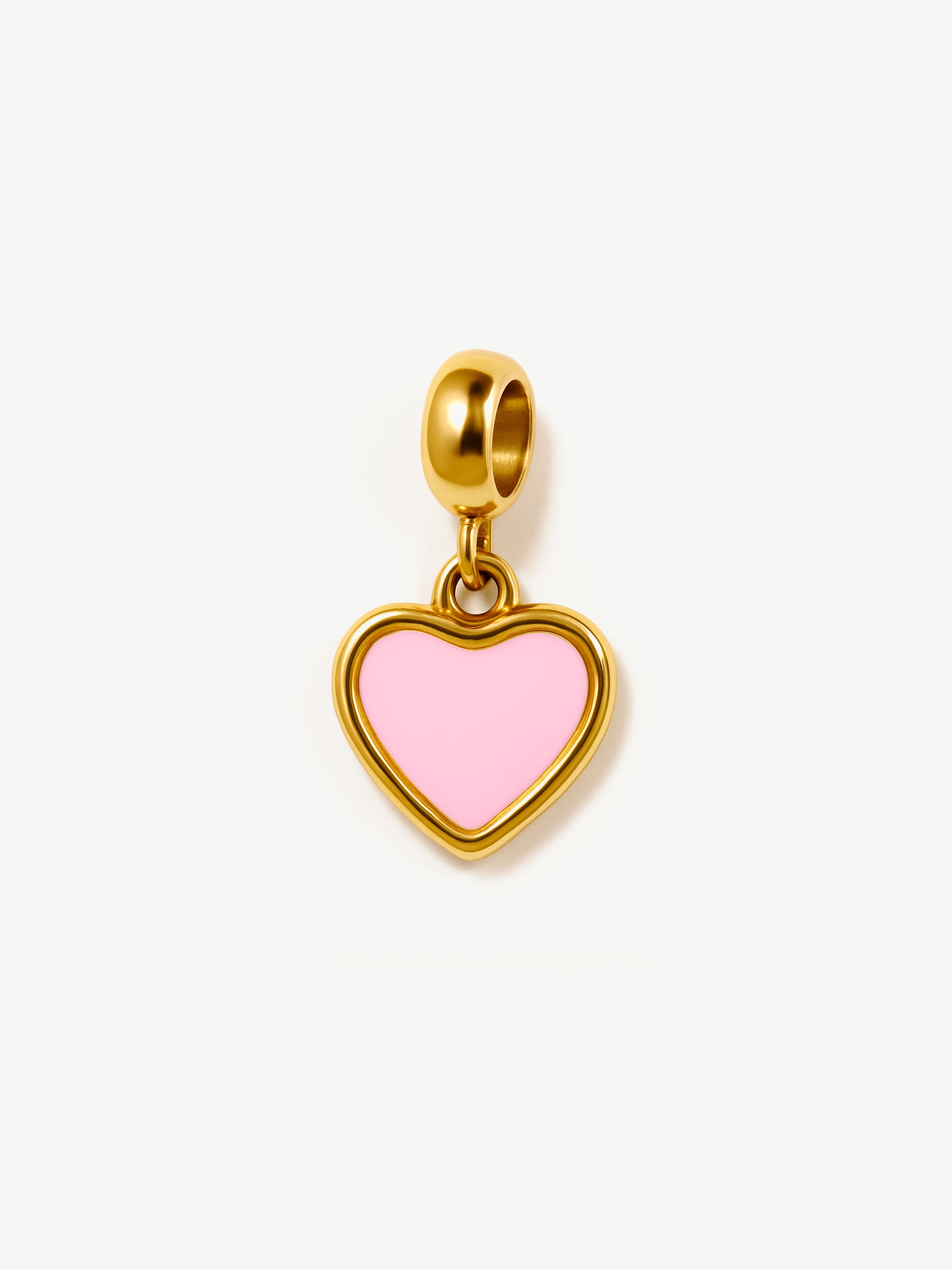 Pink Enamel Heart Charm (Small)