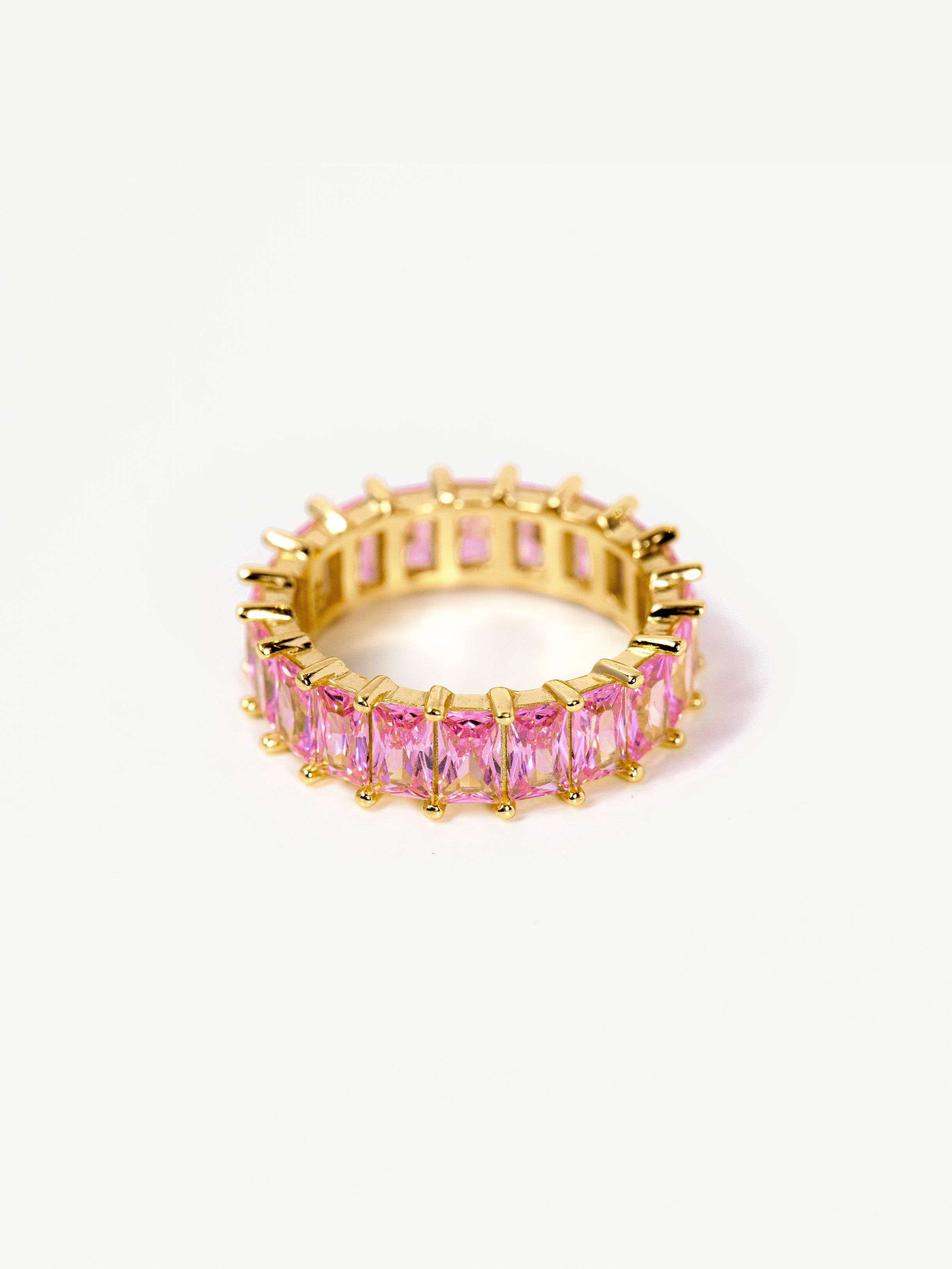 Stacking Ring With Pink Stones