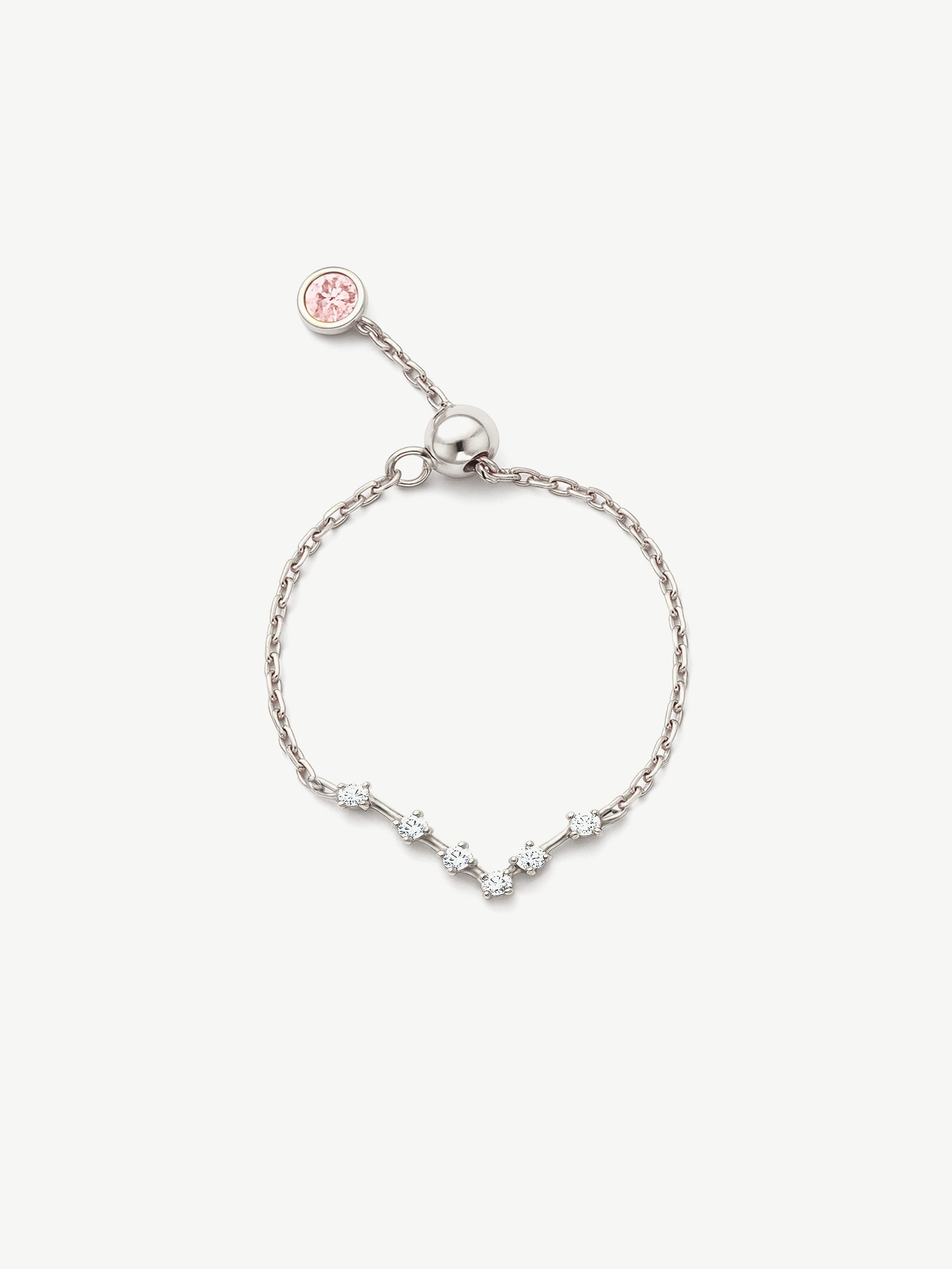 Silver Adjustable Constellation Chain Ring