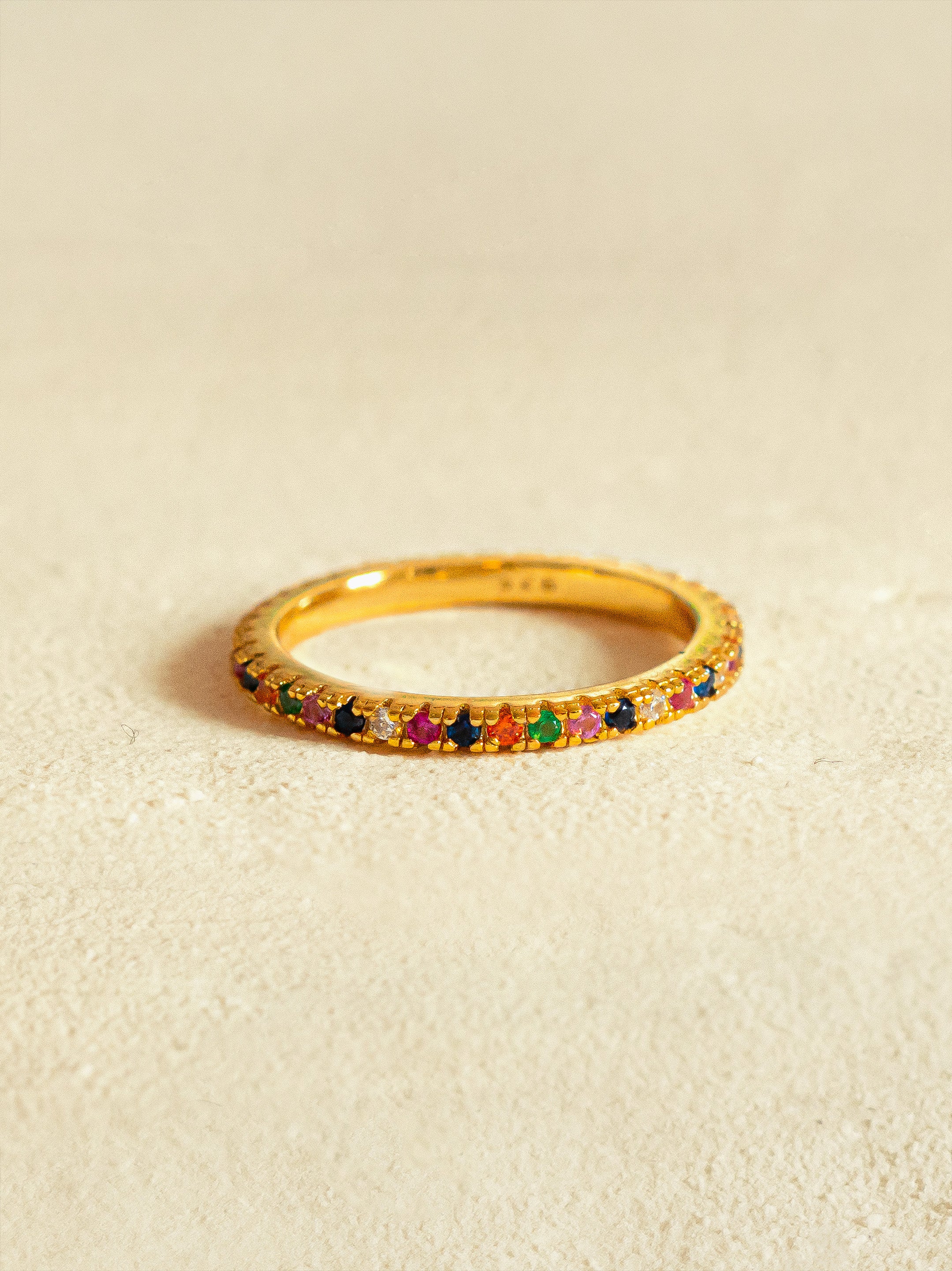 Gold Stacking Rainbow Ring