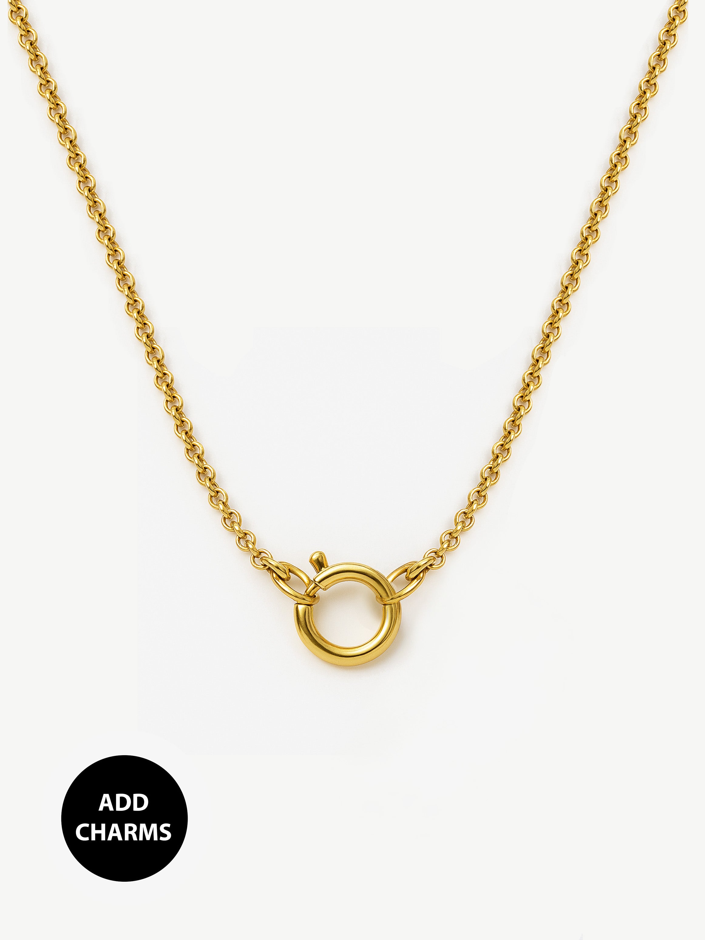 Rolo Chain Necklace For Charms (Q-Clasp)