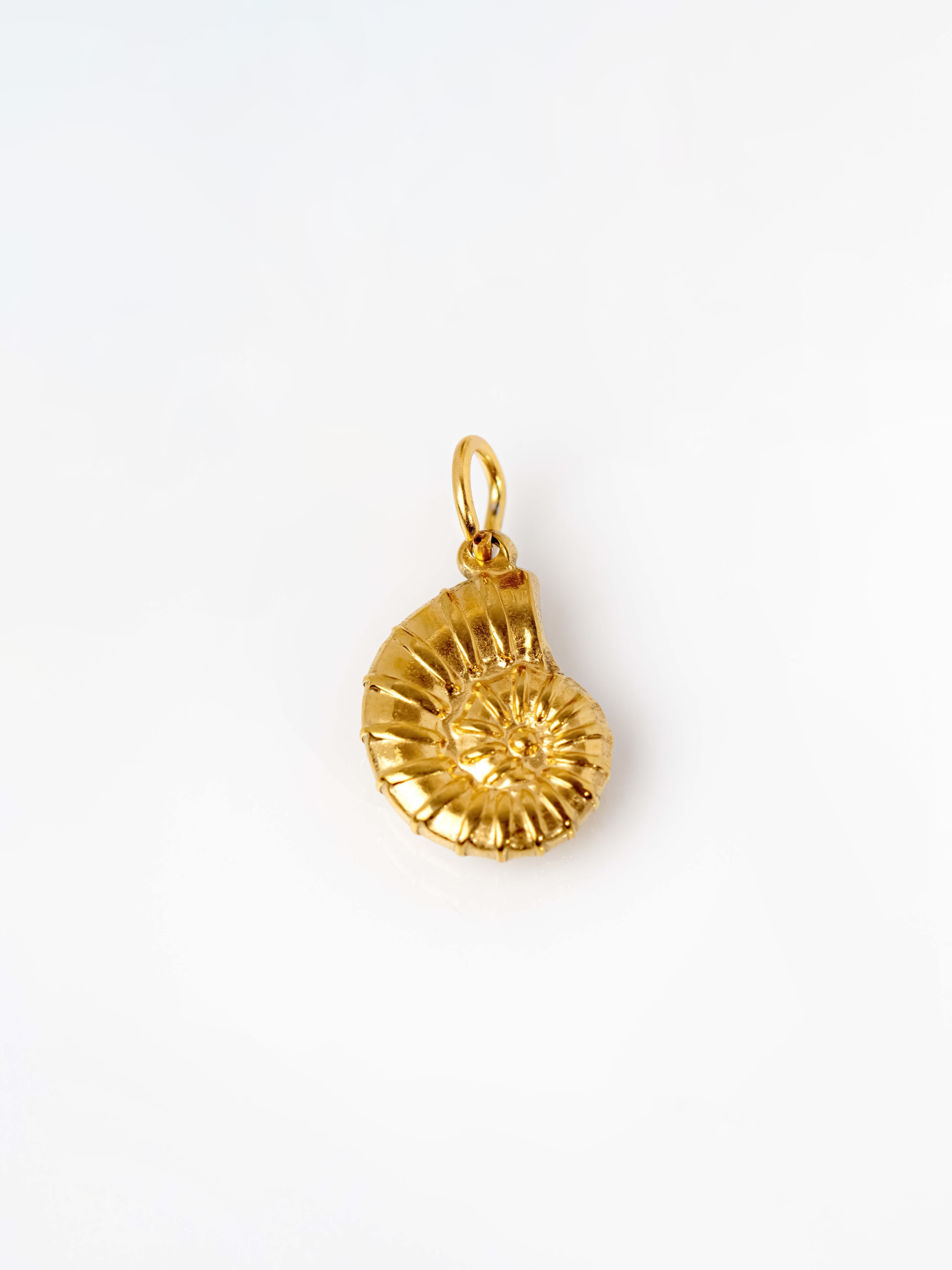 Gold Articulate Harp Sea Shell Pendant / Charm