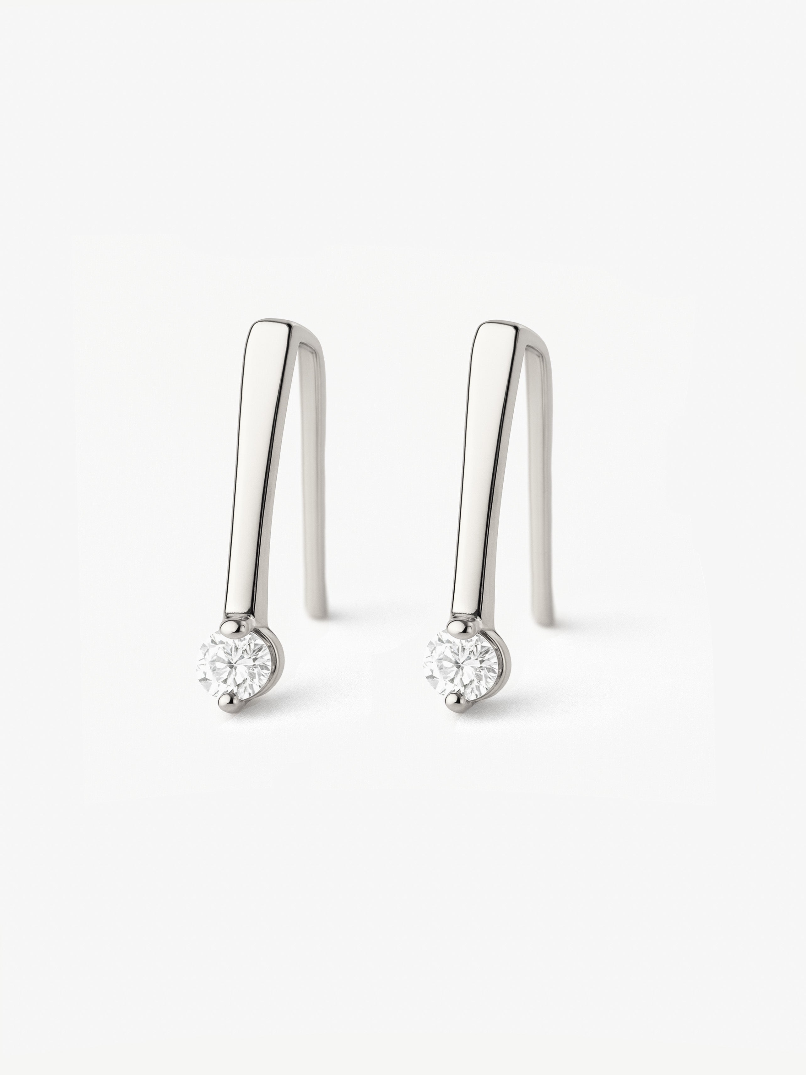 Open Threader Hoop Earrings With Tiny CZ Stone