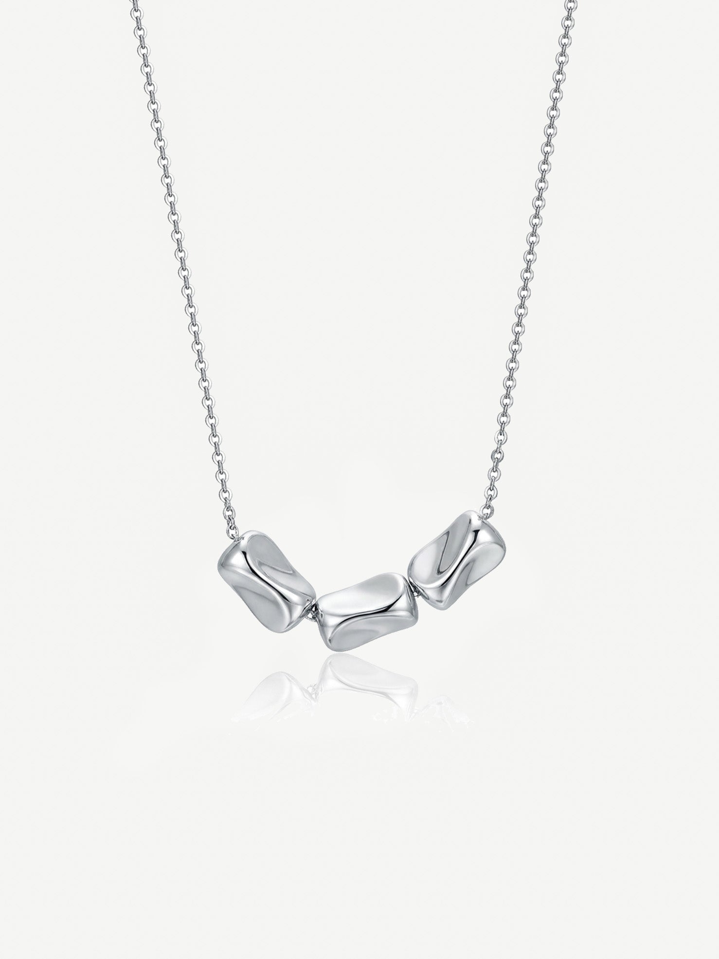 Silver Sculptural Pendant Necklace
