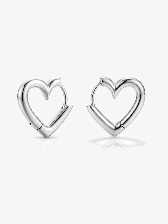Bold Heart Hoop Earrings