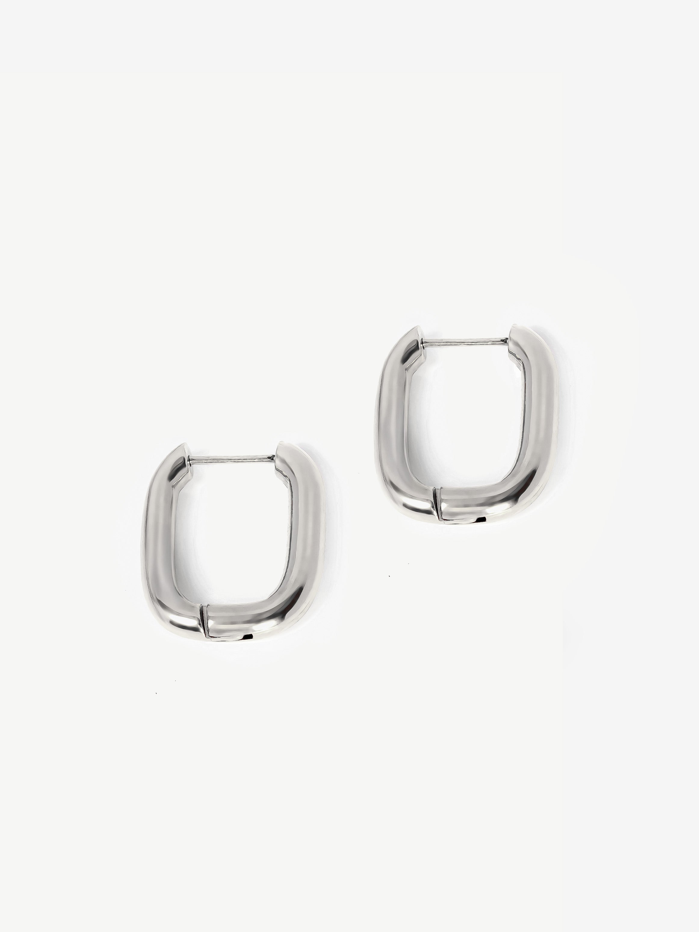 Solid Oval Hoop Earrings