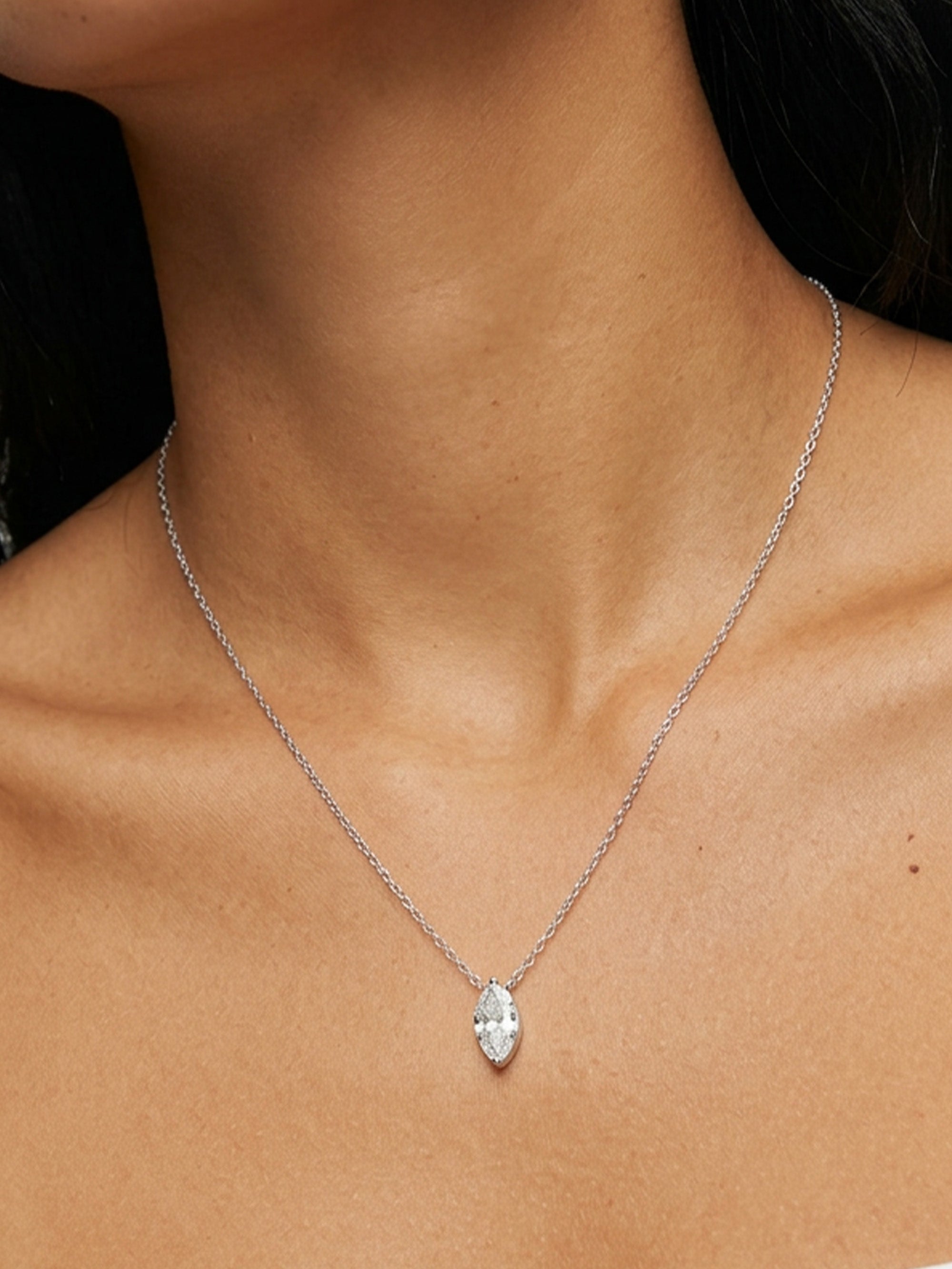 Dainty Marquise Stone Necklace