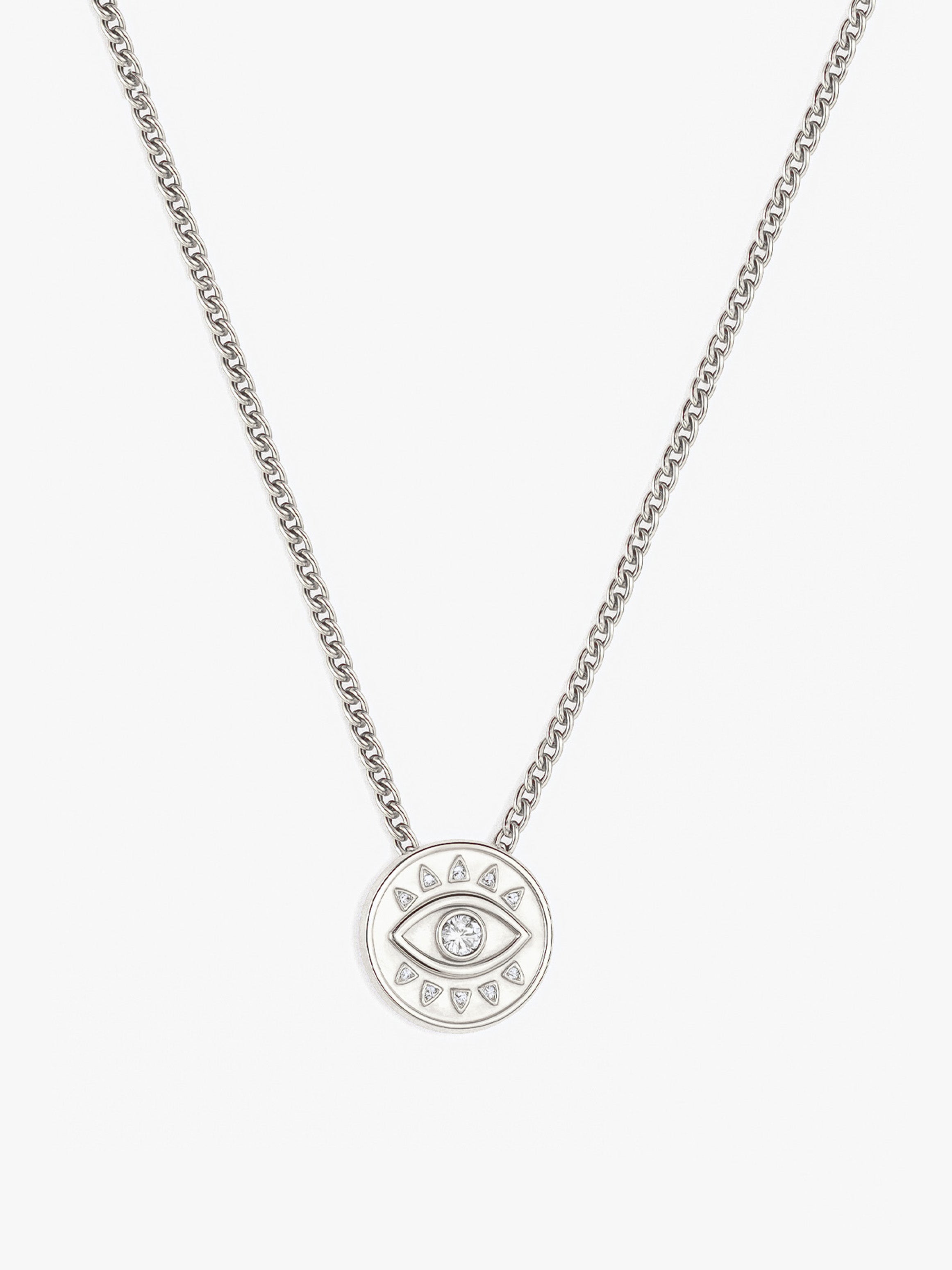 Necklace With Evil Eye Coin Pendant