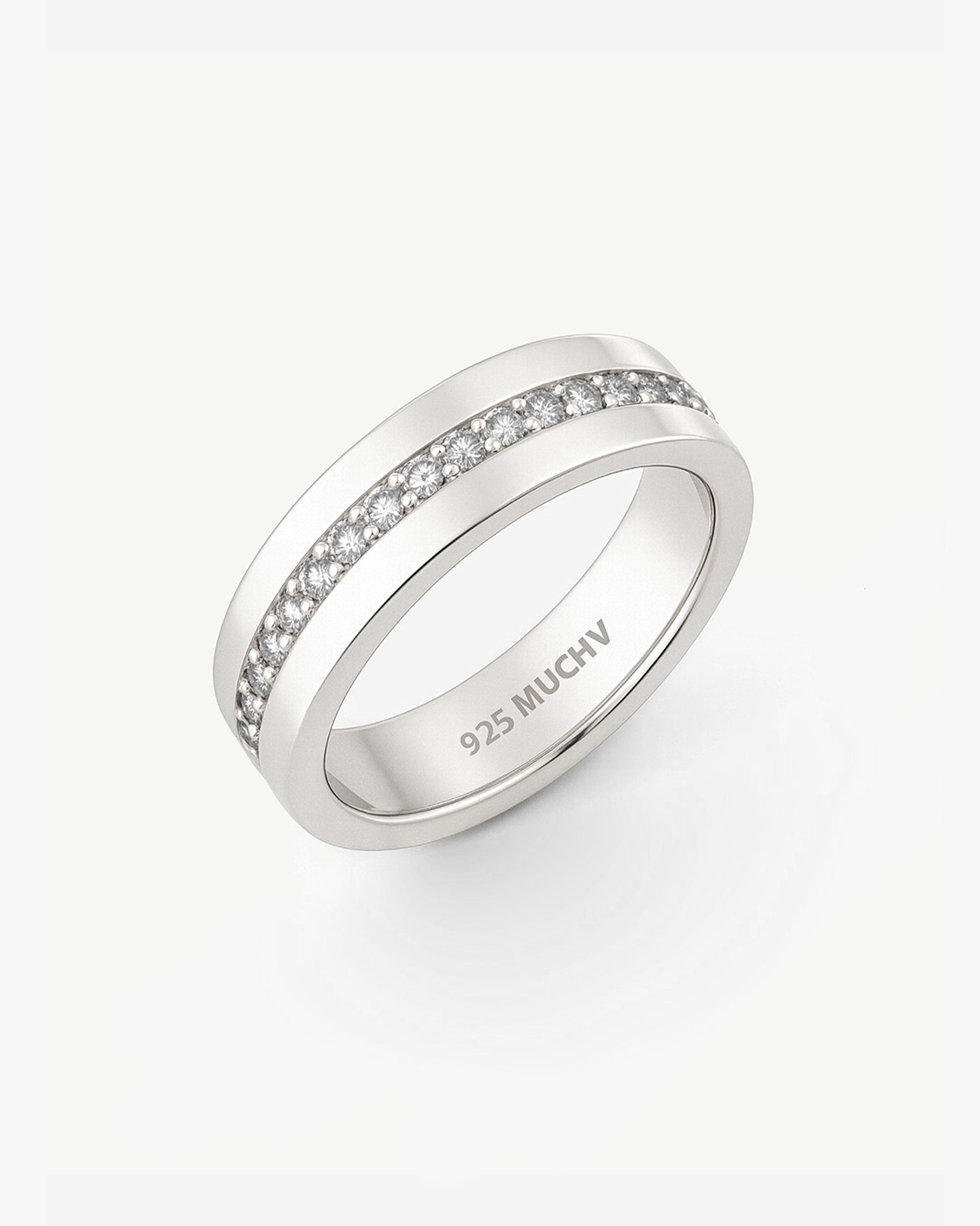 Thick Cigar Ring Band With Stones