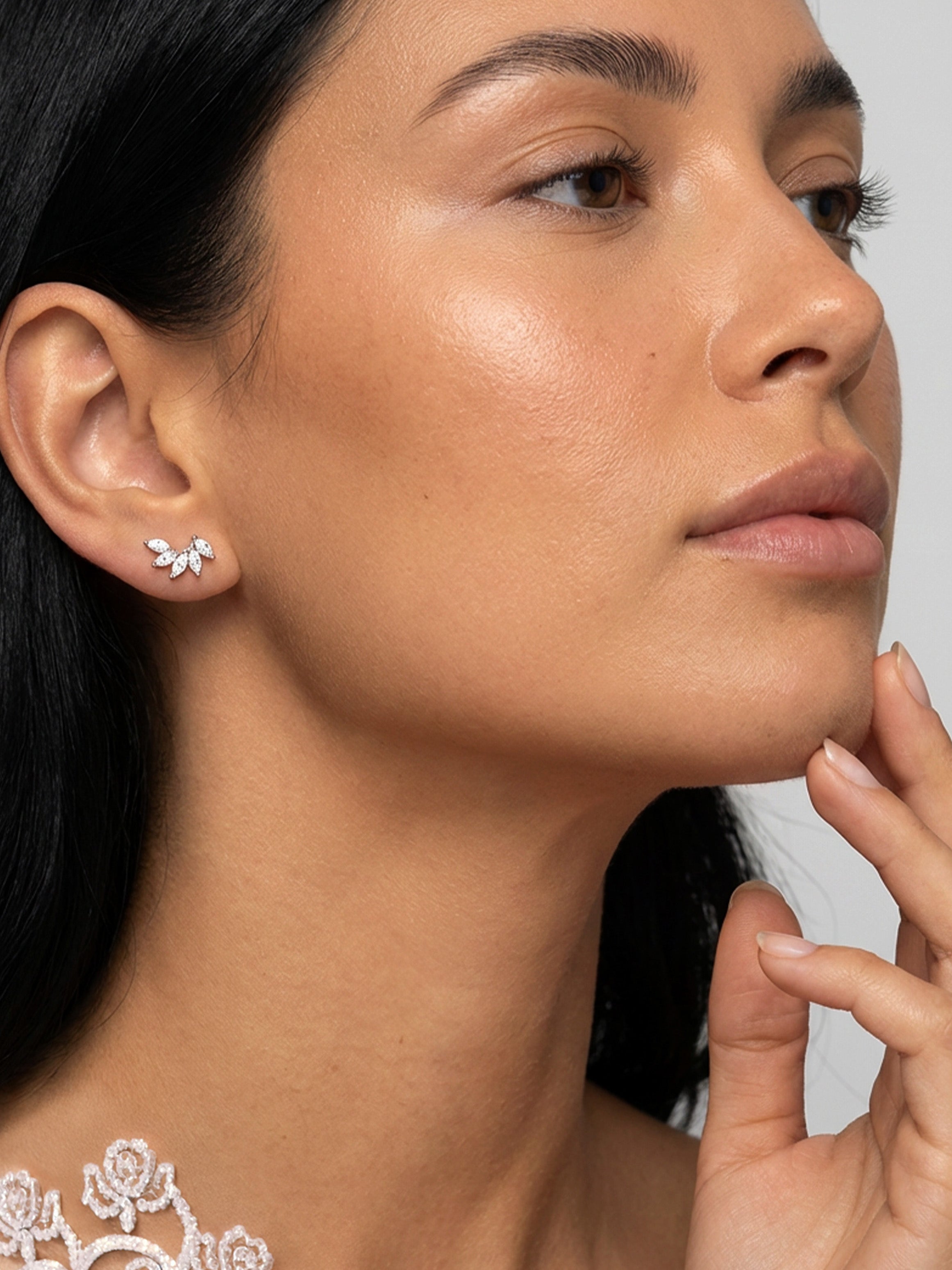 Cluster Stud Earrings - Marquise Crown