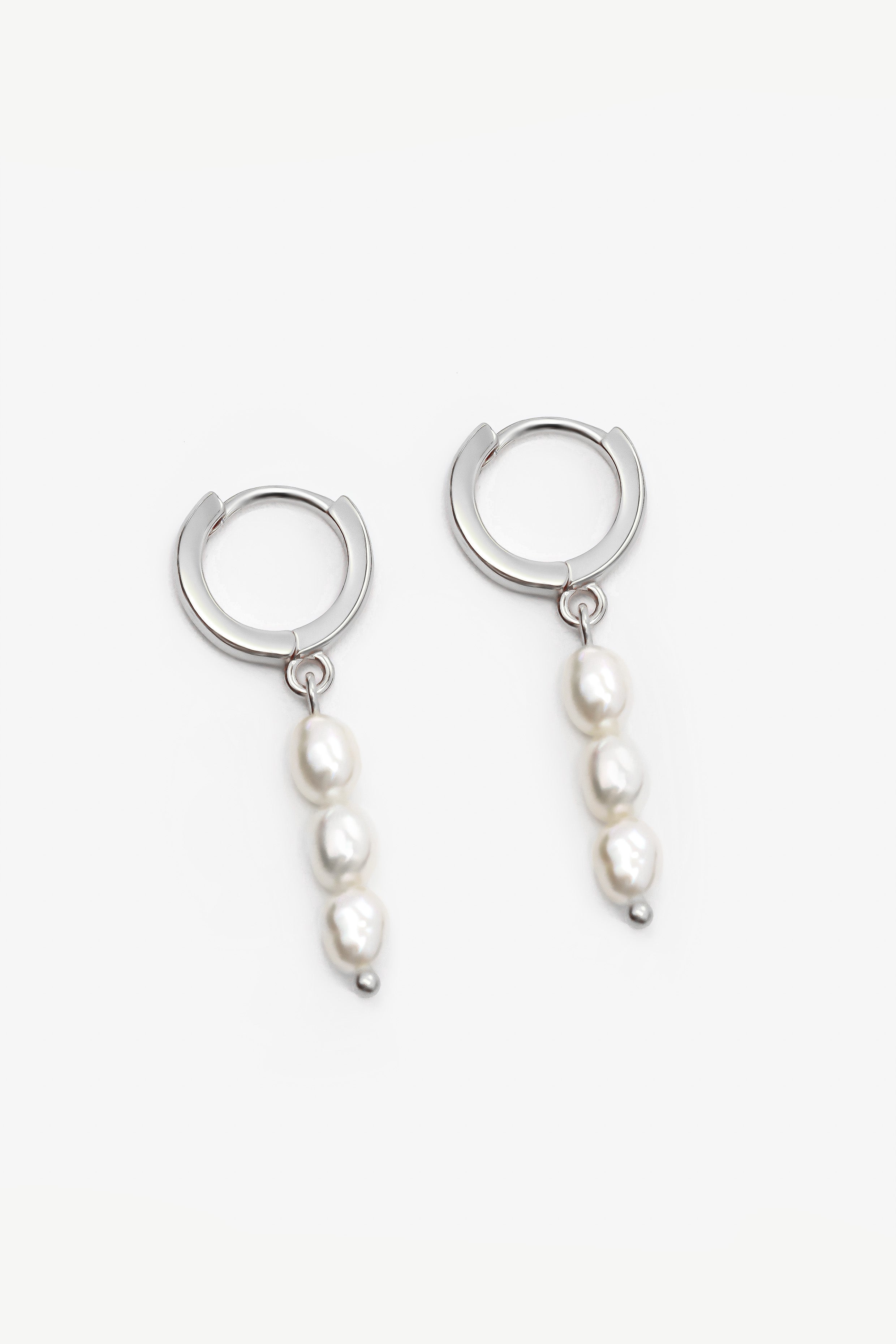 Tiny Baroque Pearl Huggie Hoop Earrings