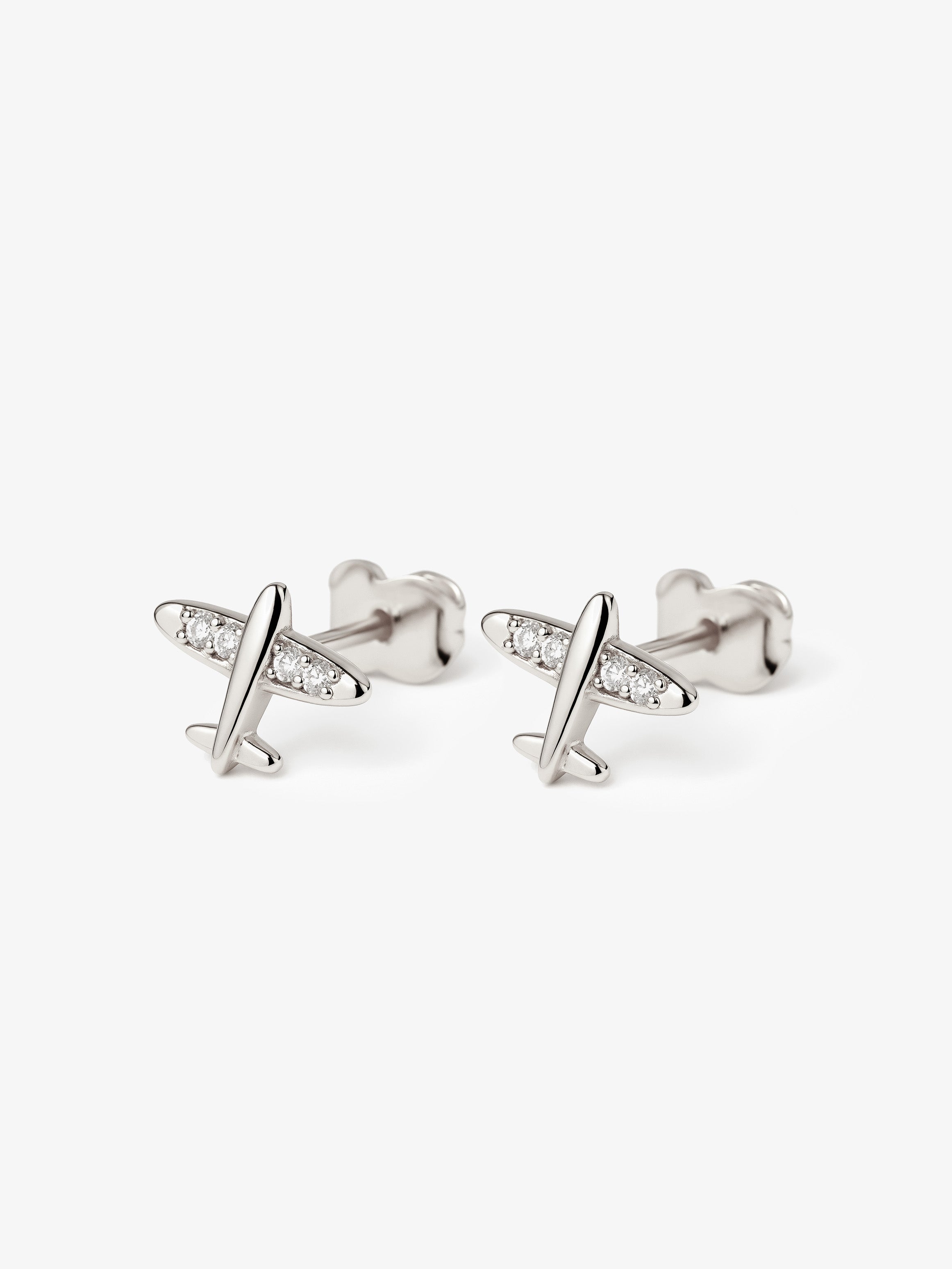 Tiny Airplane Stud Earrings