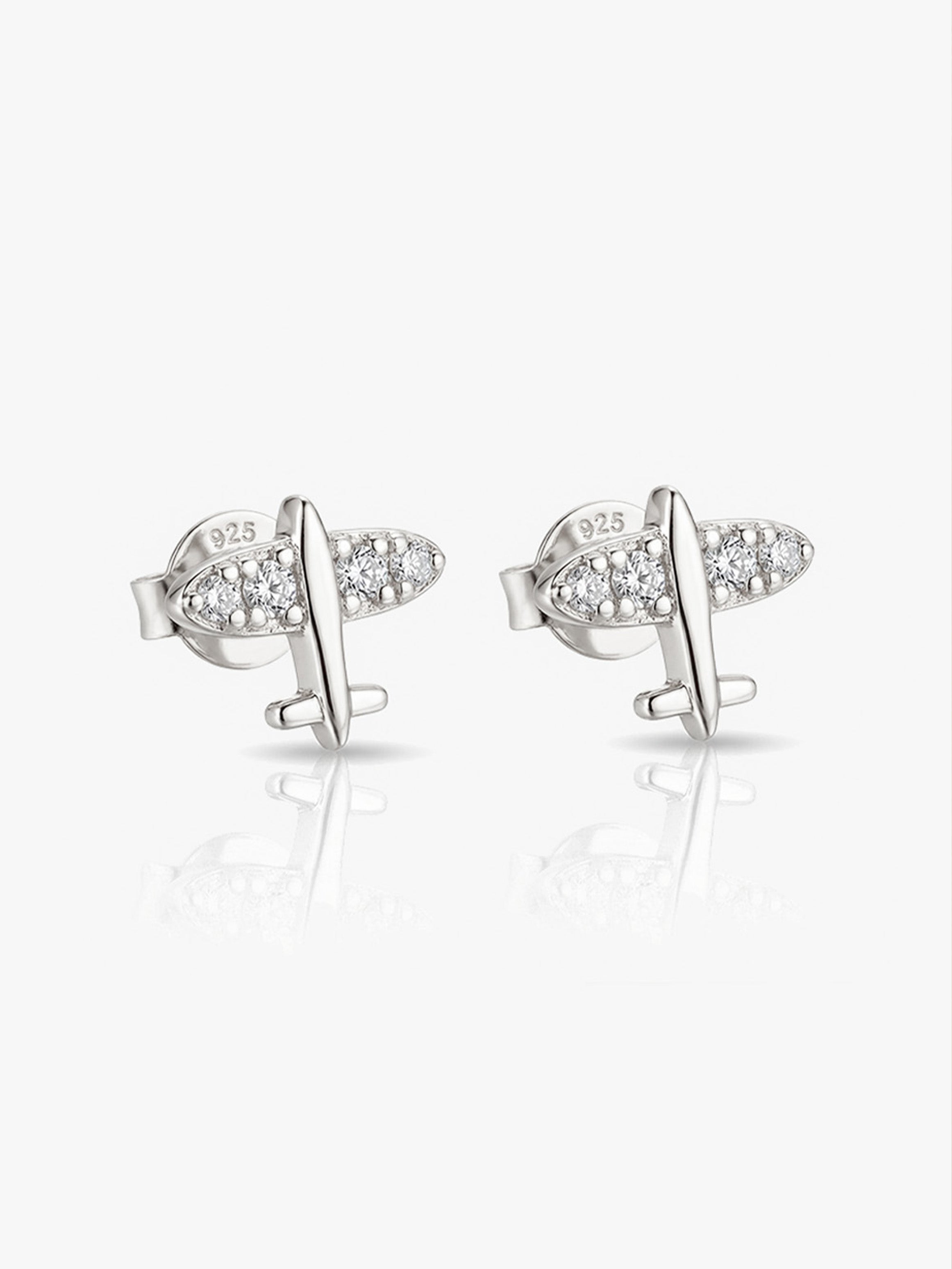 Tiny Airplane Stud Earrings